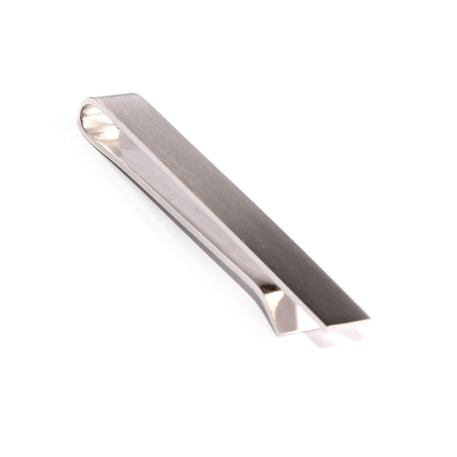 Brushed Silver Square Clasp Tie Bar