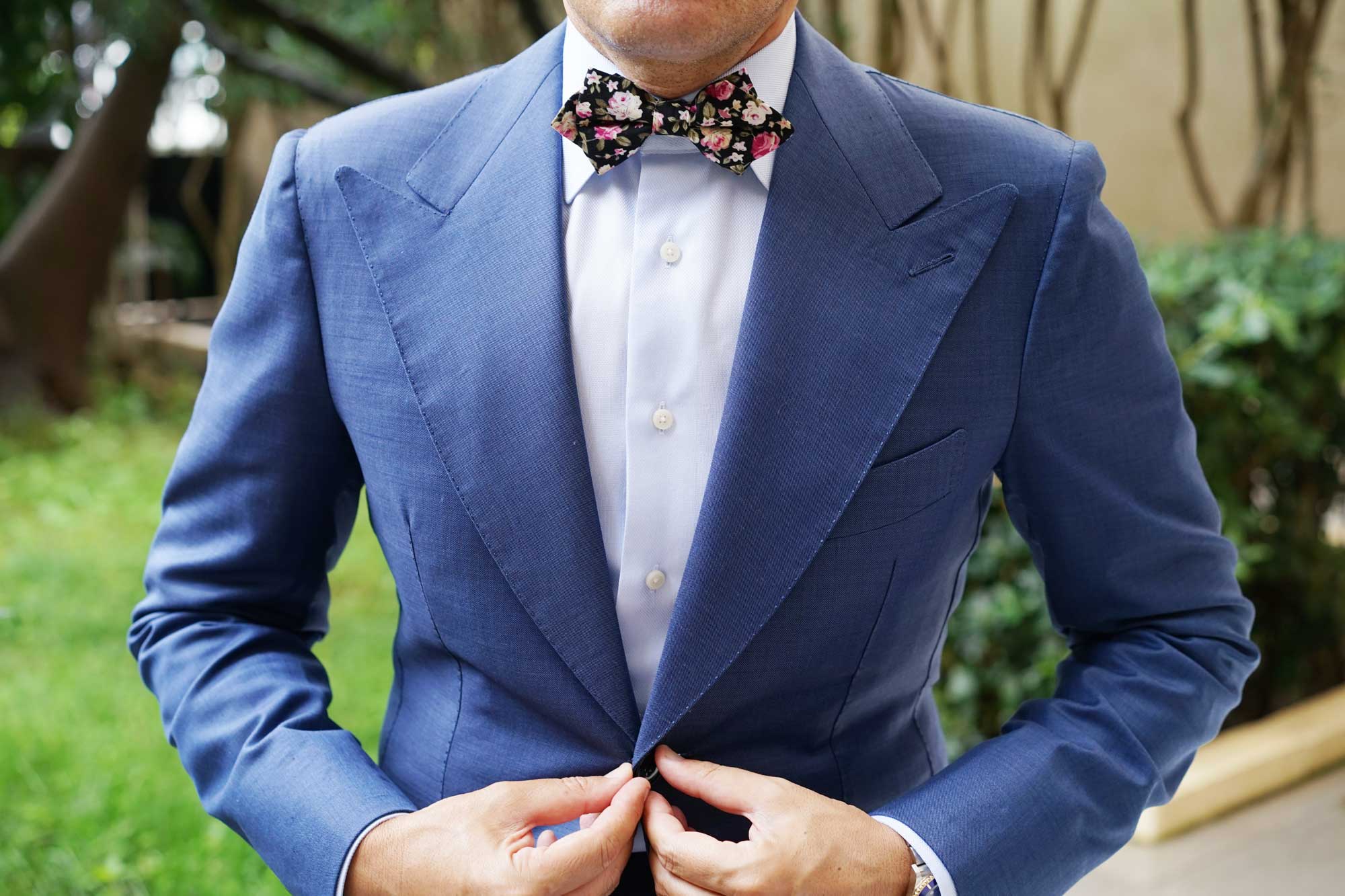 Bucharest Blossom Floral Diamond Bow Tie - Image 5
