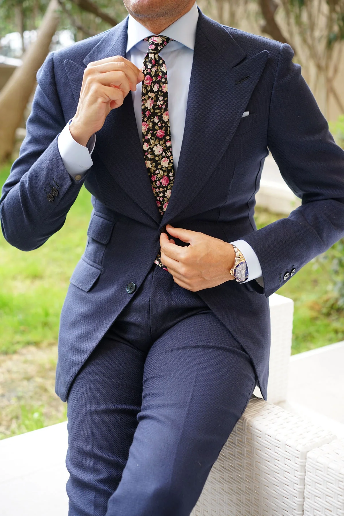 Bucharest Blossom Floral Skinny Tie - Image 8