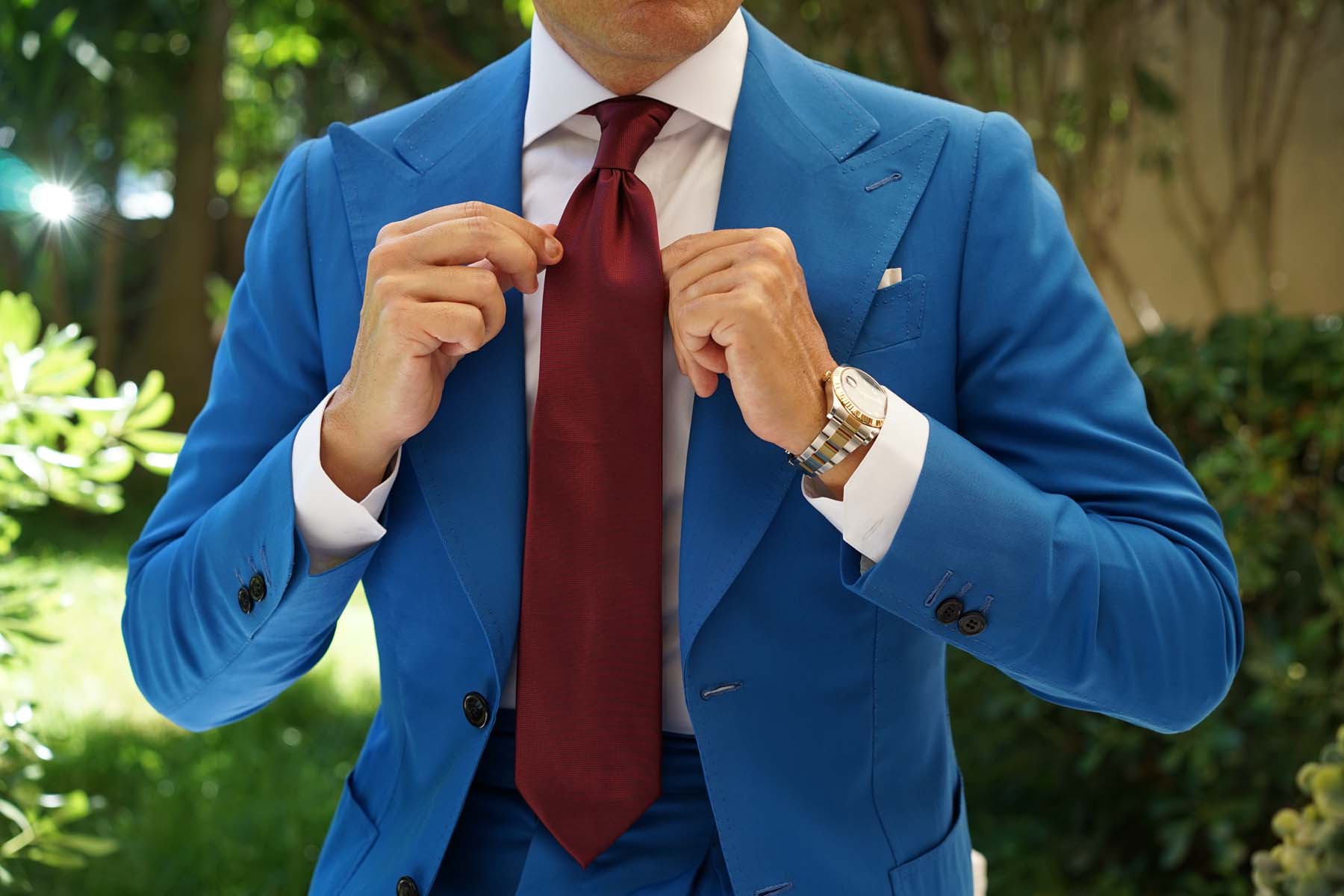 Budapest Burgundy Diamond Necktie - Image 6