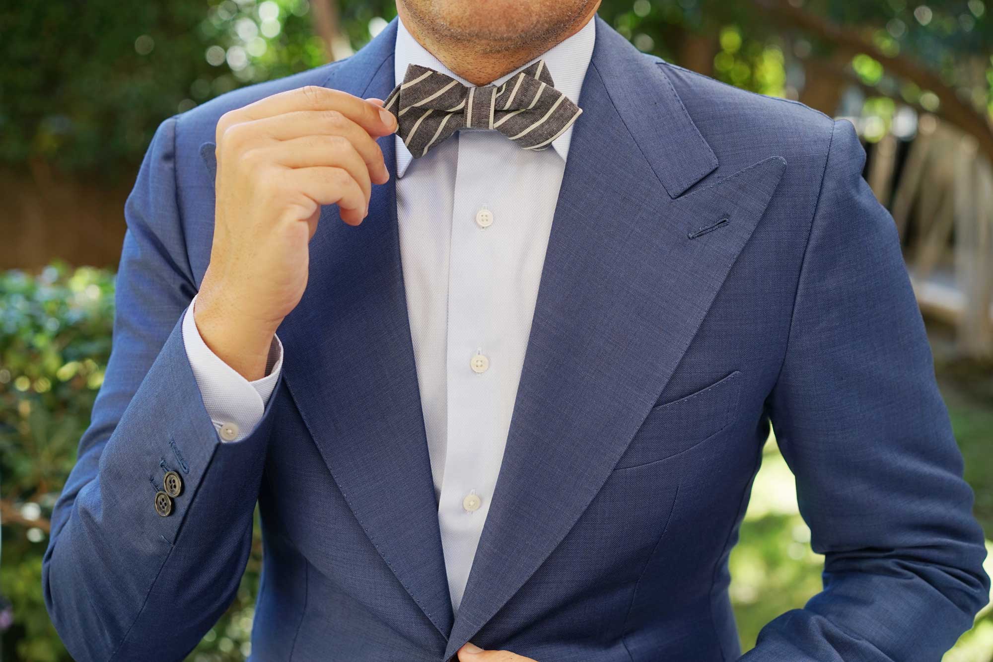 Budapest Pinstripe Diamond Bow Tie - Image 7