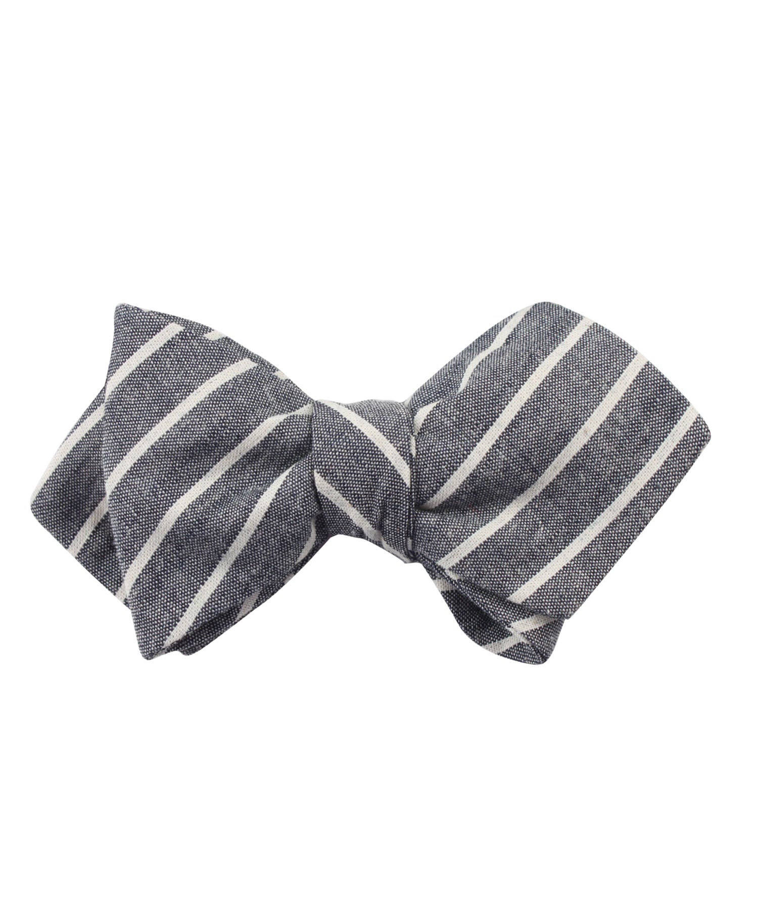 Budapest Pinstripe Diamond Self Bow Tie - Image 2