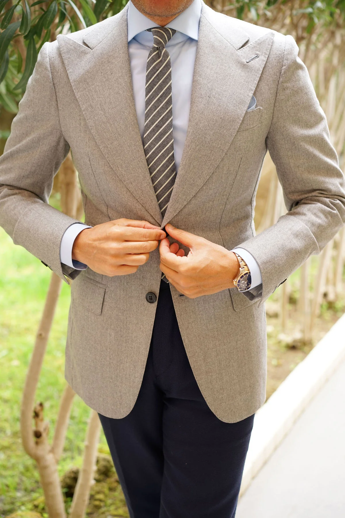 Budapest Pinstripe Skinny Tie - Image 5