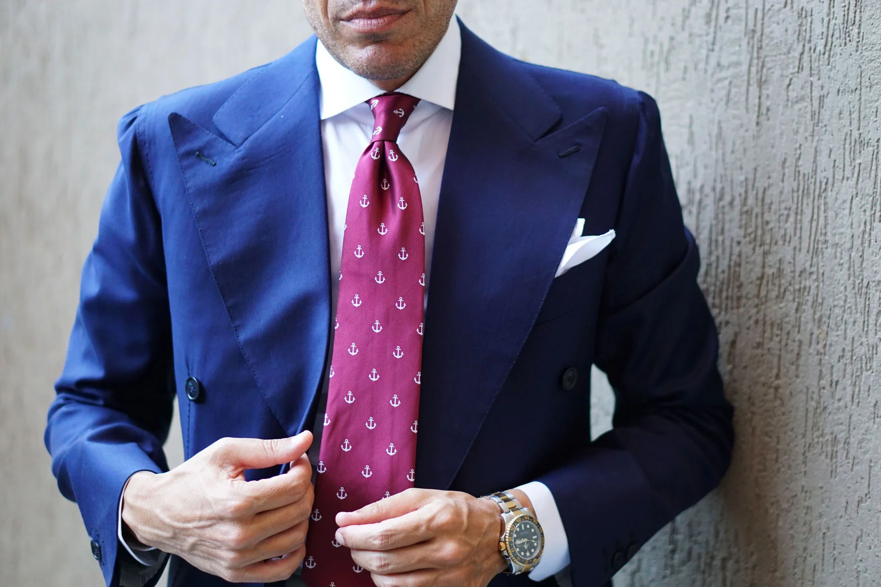 Burgundy Anchor Necktie - Image 11
