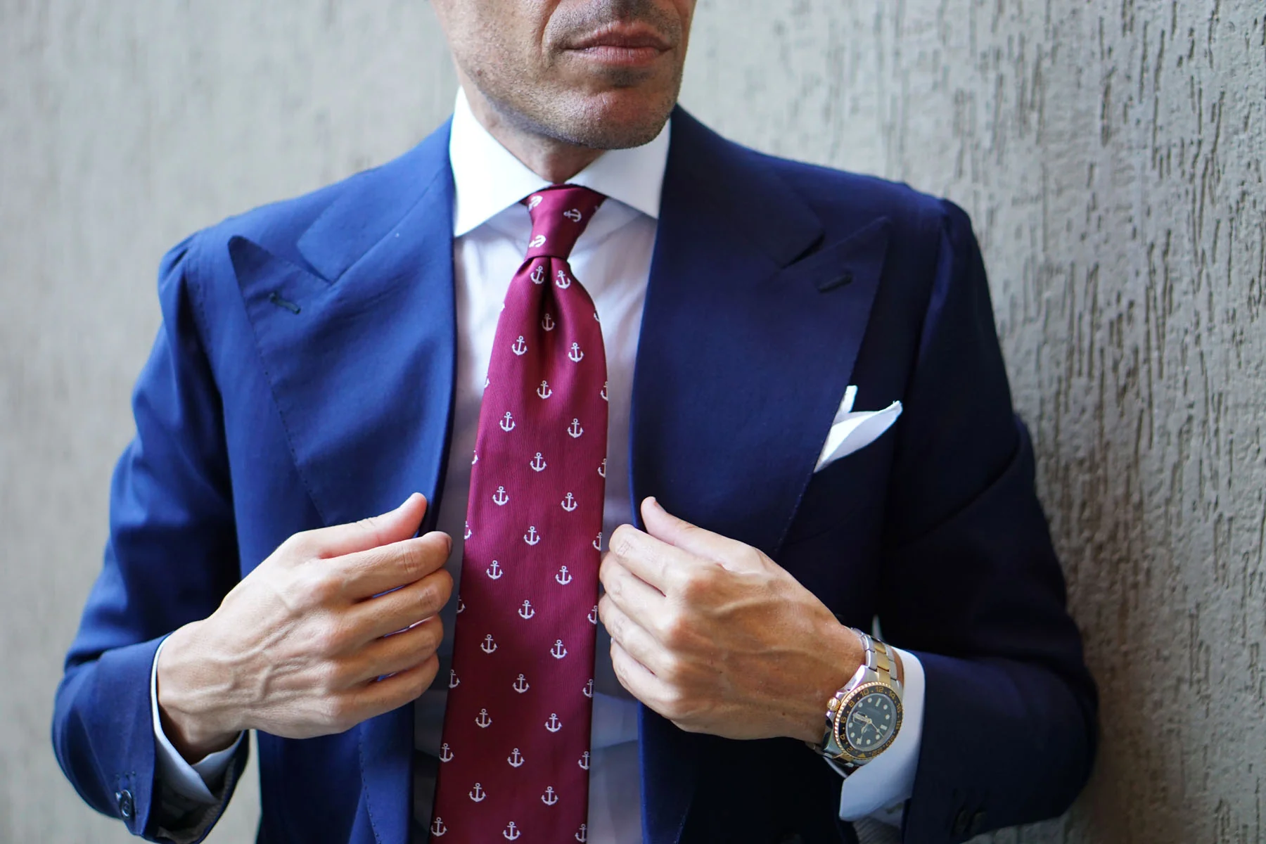 Burgundy Anchor Necktie - Image 20