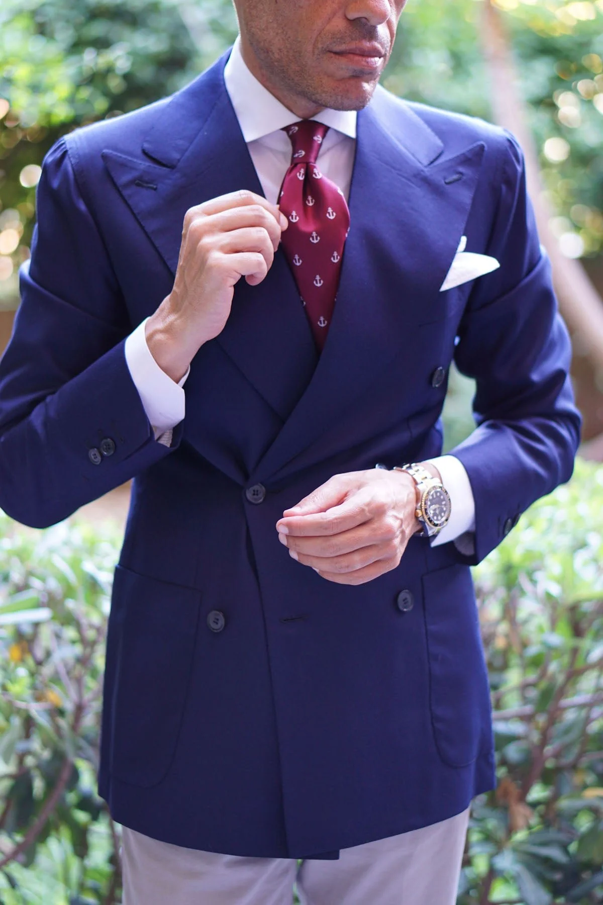 Burgundy Anchor Necktie - Image 5