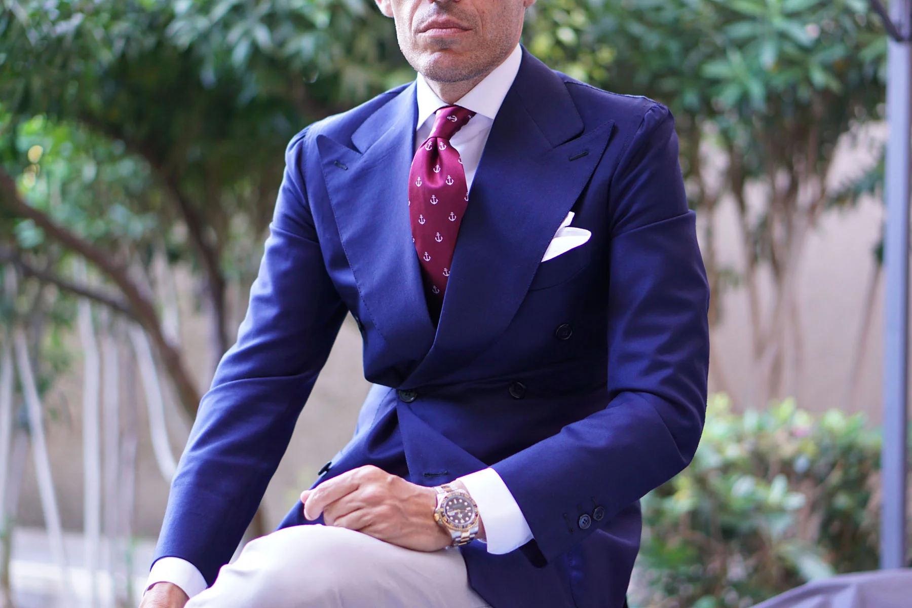 Burgundy Anchor Necktie - Image 6