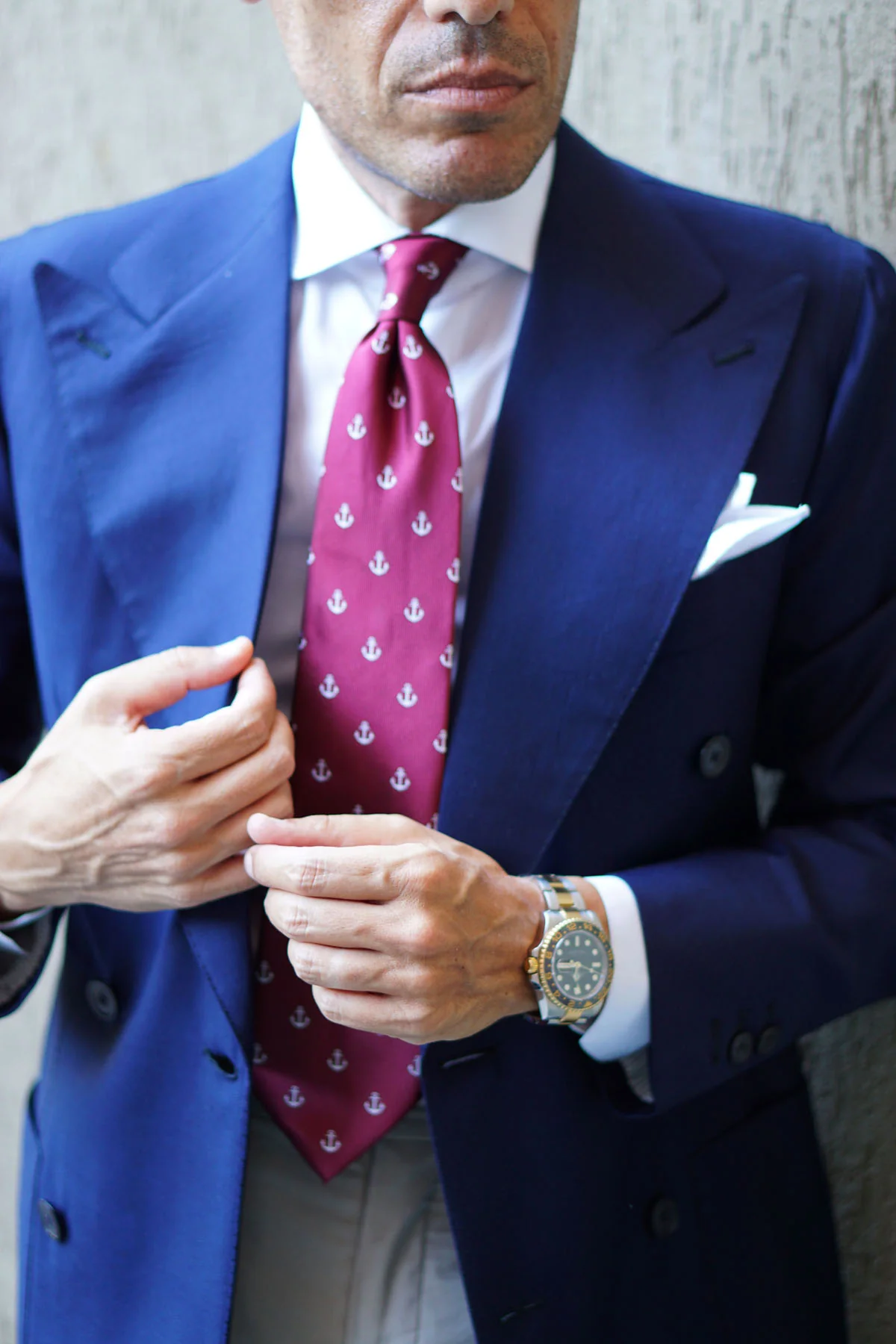 Burgundy Anchor Necktie - Image 9