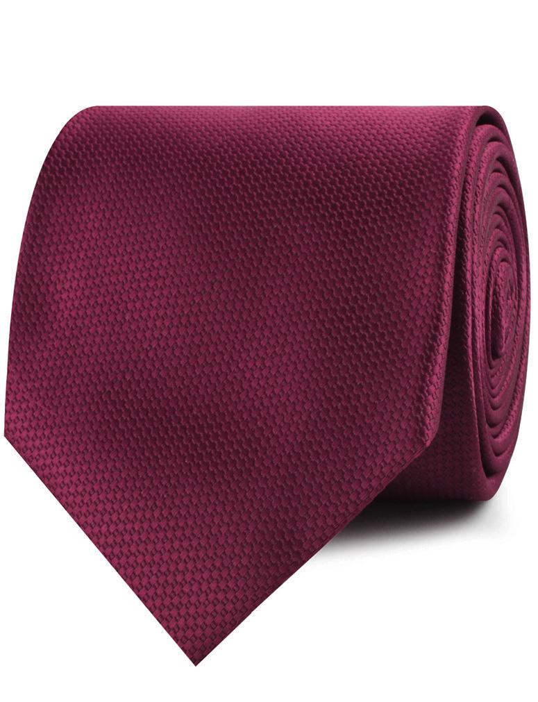 Burgundy Basket Weave Necktie - Image 2