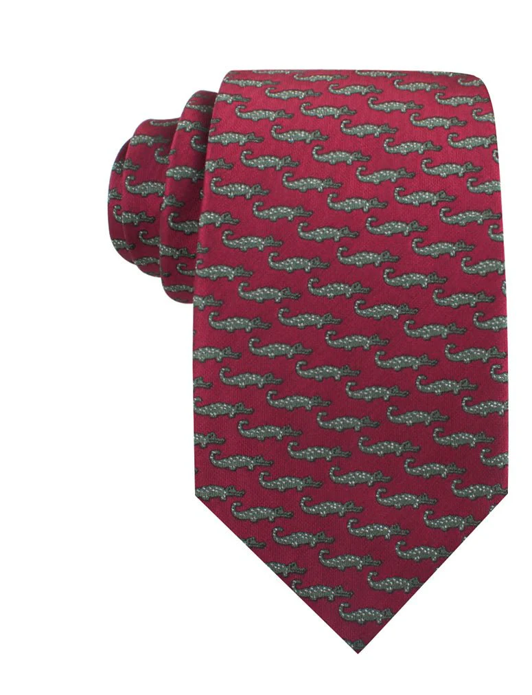 Burgundy Crocodile Dundee Necktie