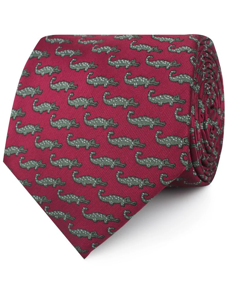 Burgundy Crocodile Dundee Necktie - Image 2