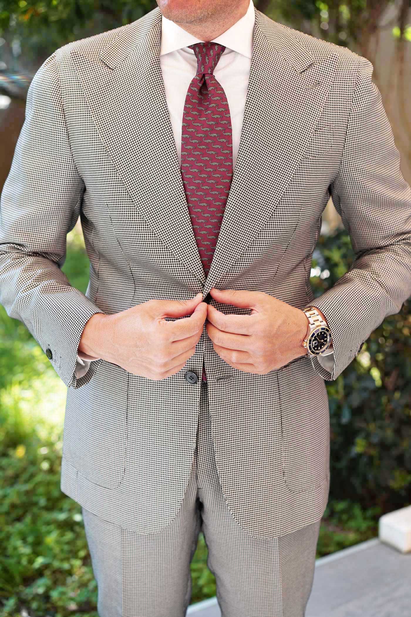 Burgundy Crocodile Dundee Necktie - Image 7