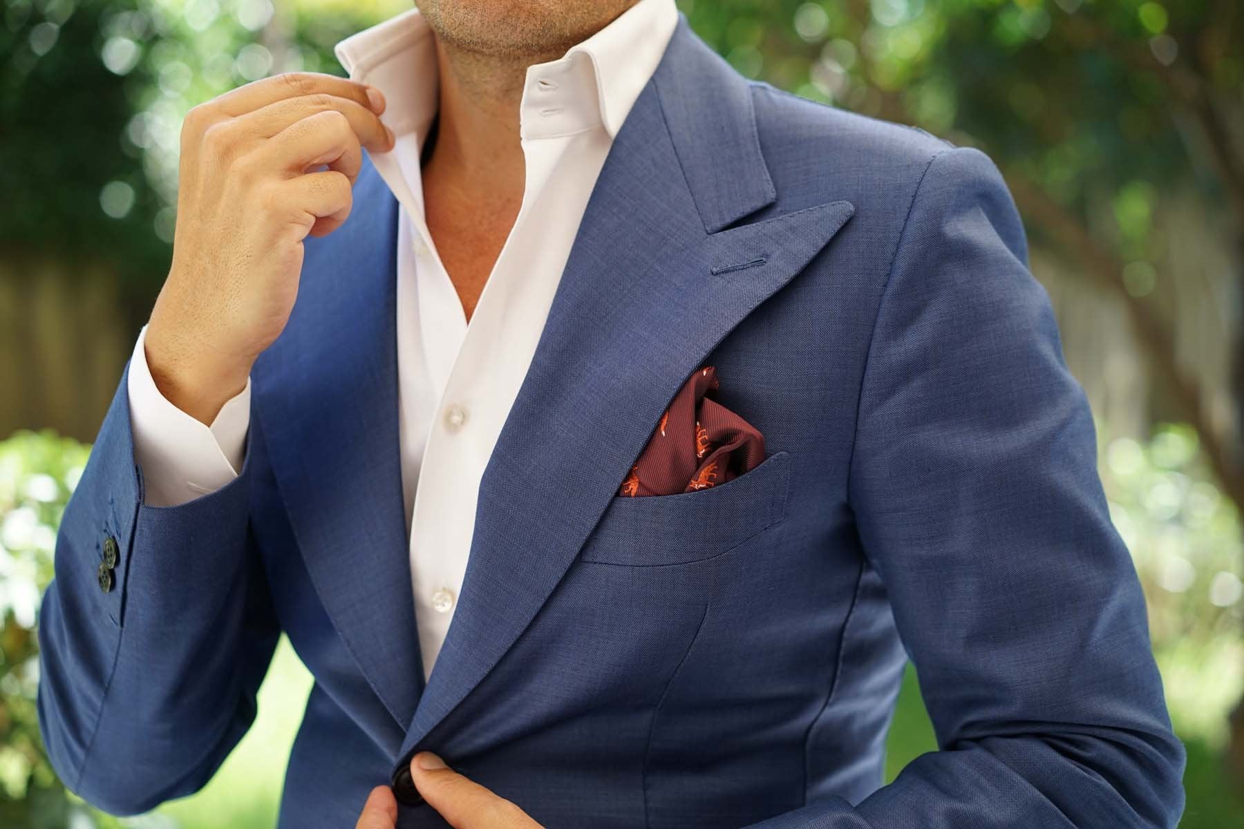 Burgundy Fox Pocket Square - Image 3