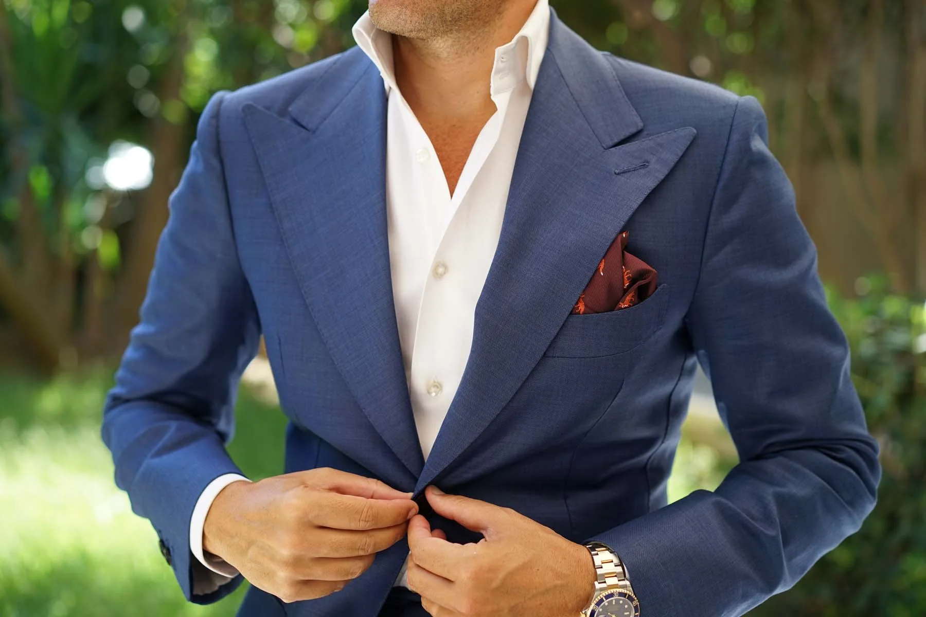 Burgundy Fox Pocket Square - Image 6