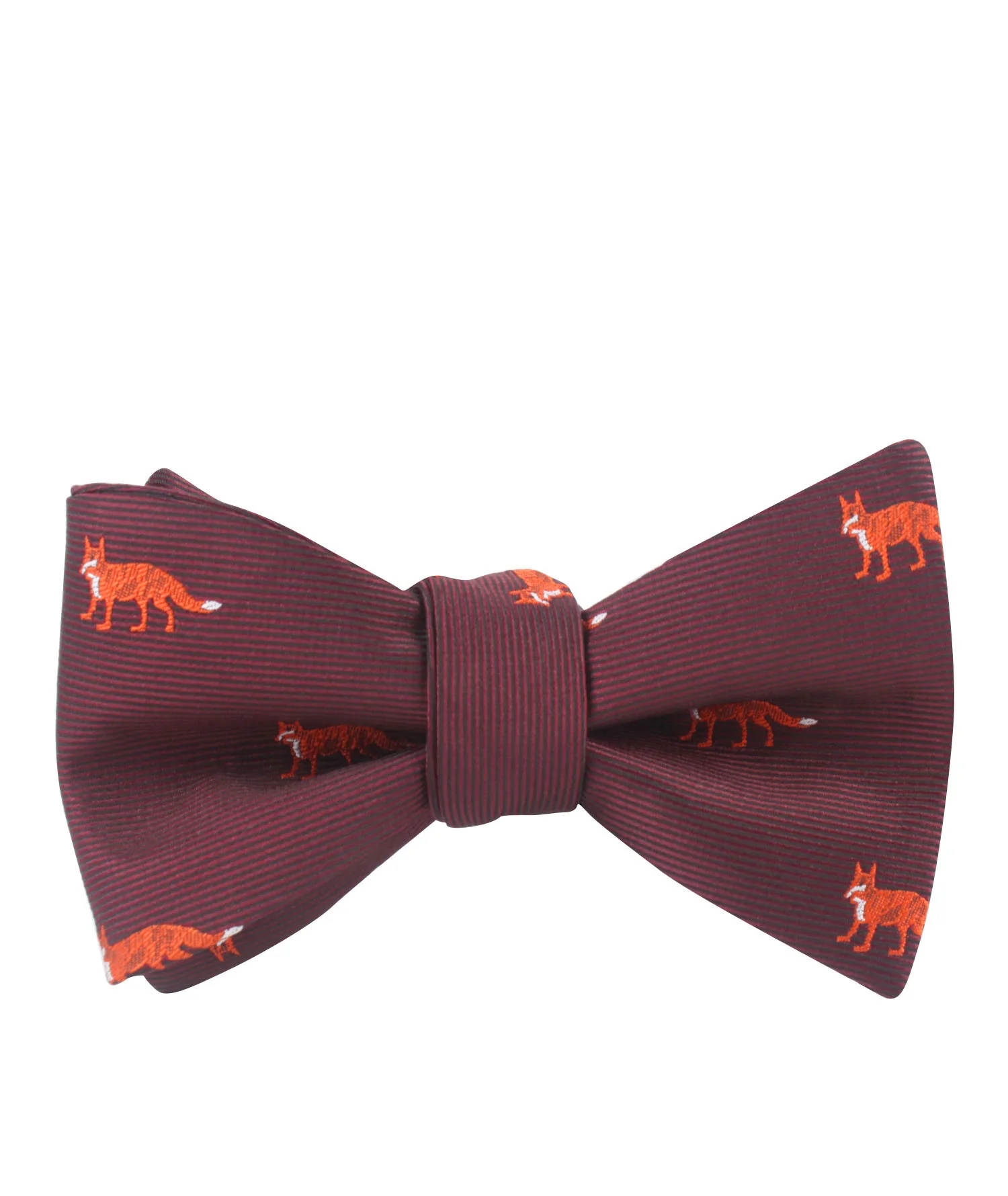 Burgundy Fox Self Bow Tie - Image 2
