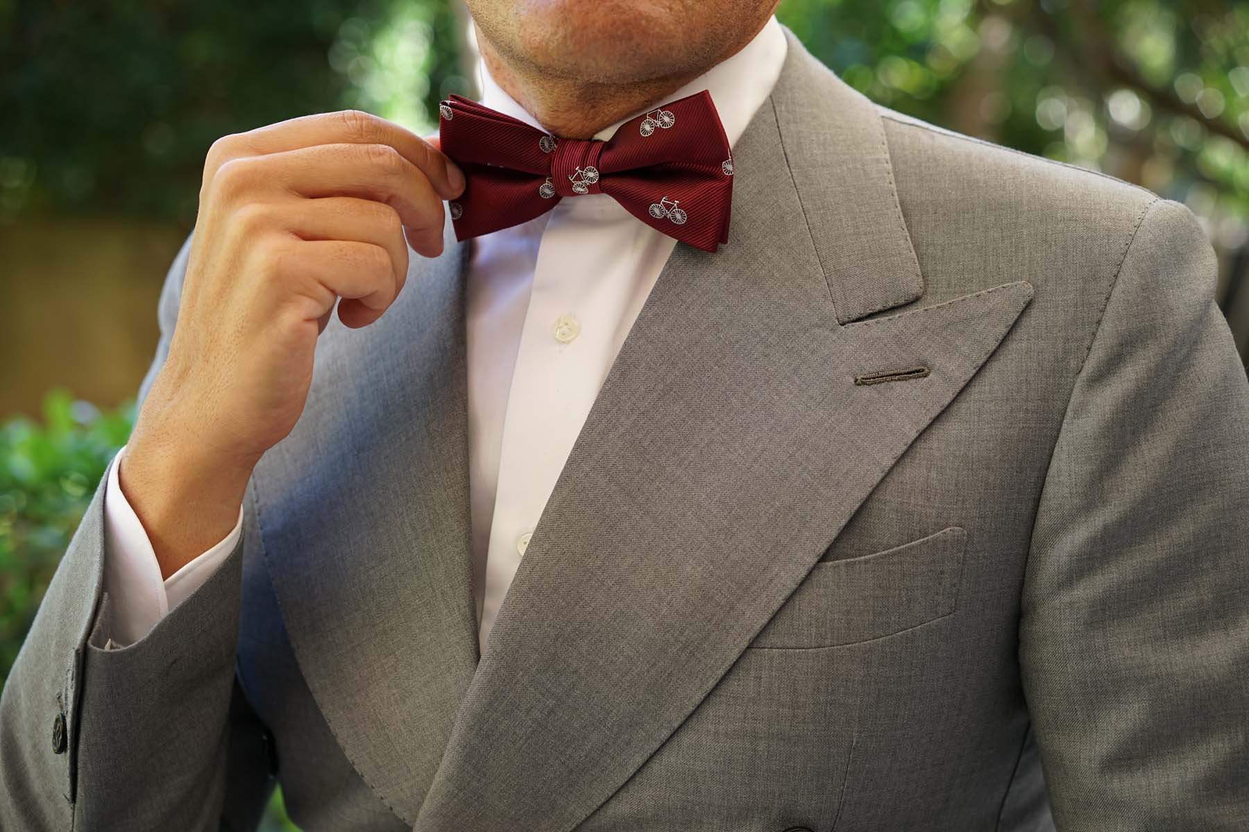 Burgundy French Bicycle Bow Tie - Image 5