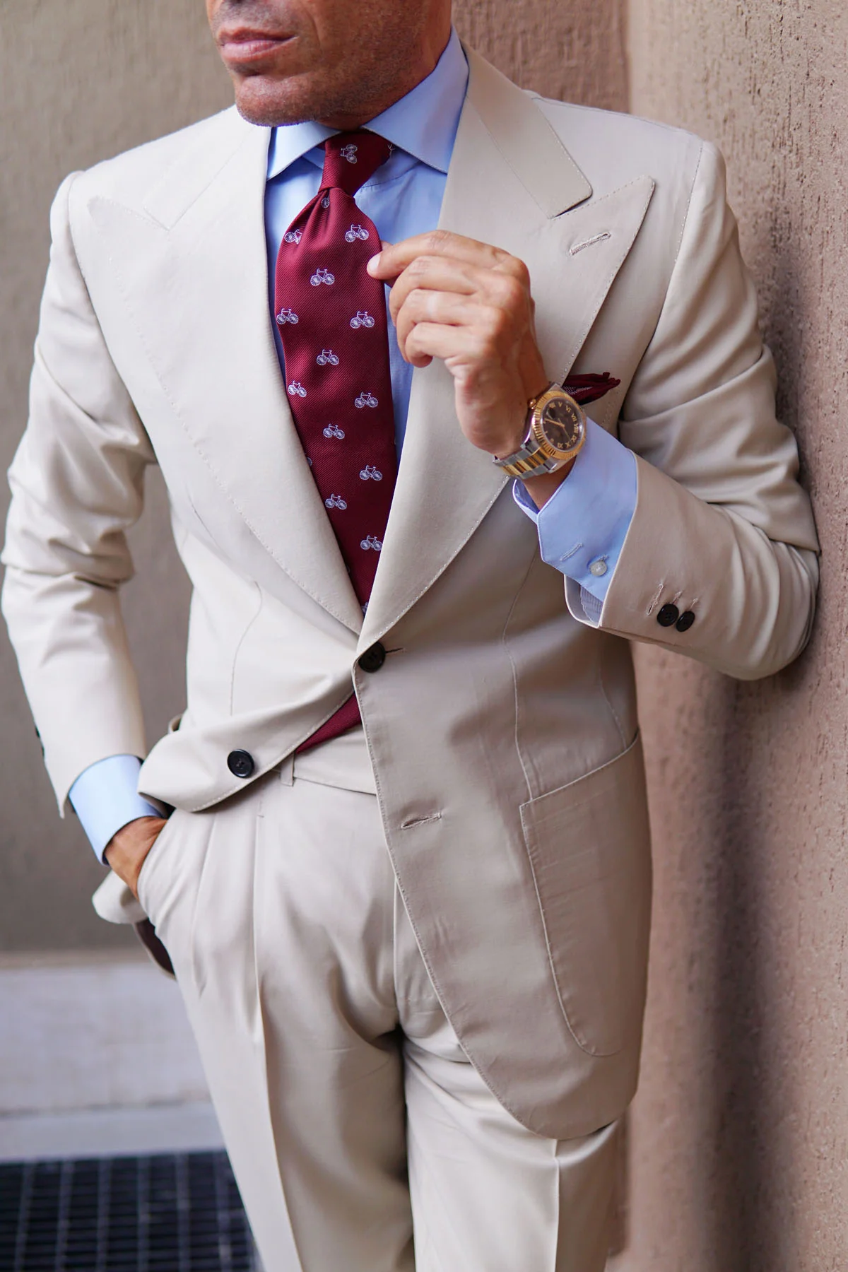 Burgundy French Bicycle Necktie - Image 11
