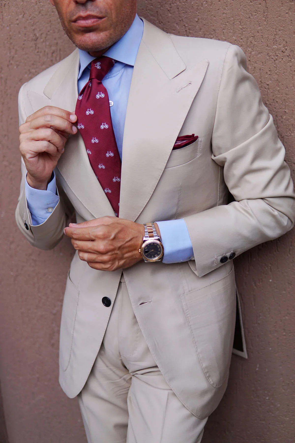 Burgundy French Bicycle Necktie - Image 12