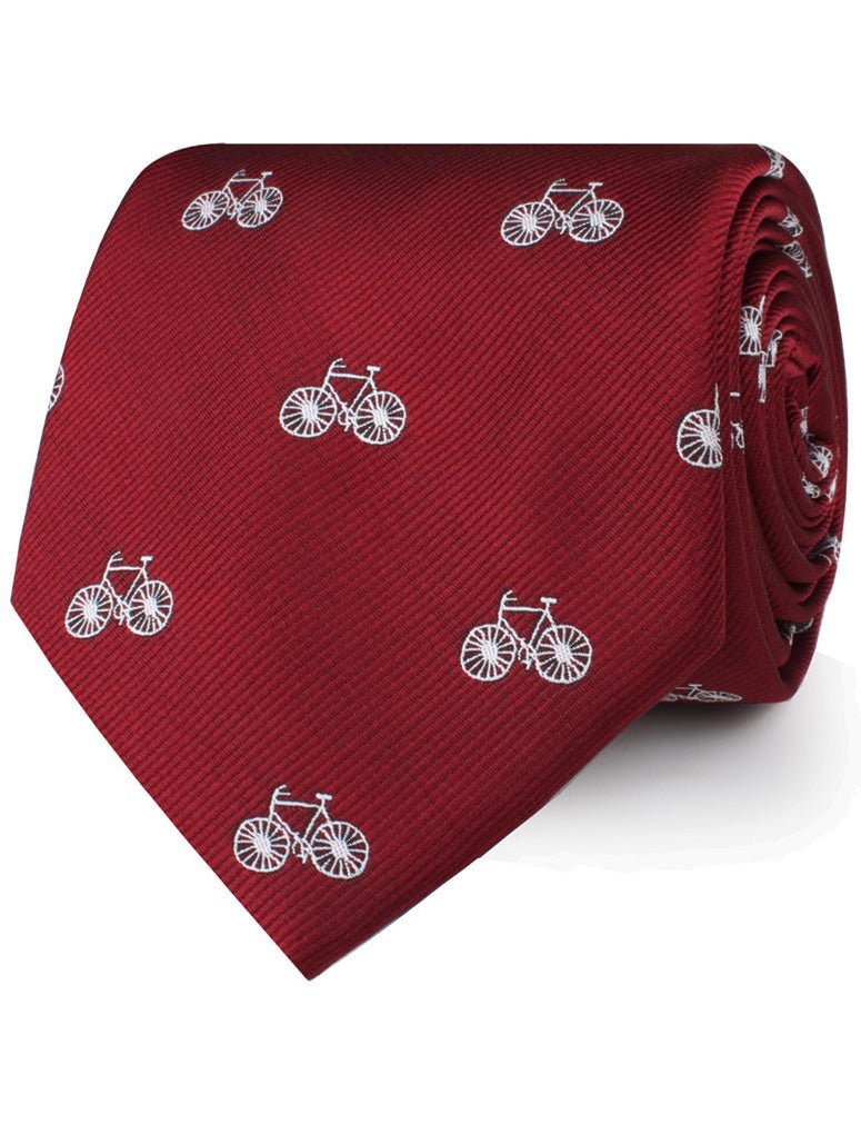 Burgundy French Bicycle Necktie - Image 2