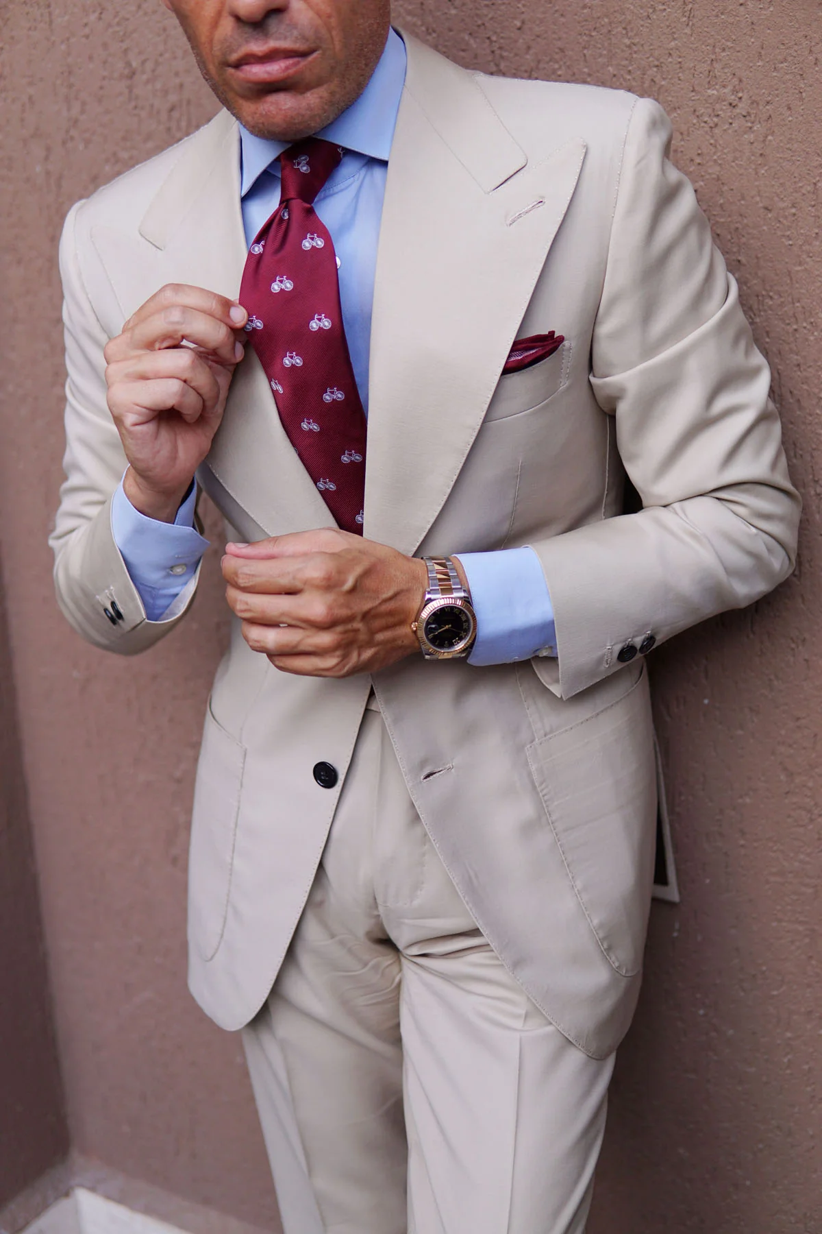 Burgundy French Bicycle Necktie - Image 5