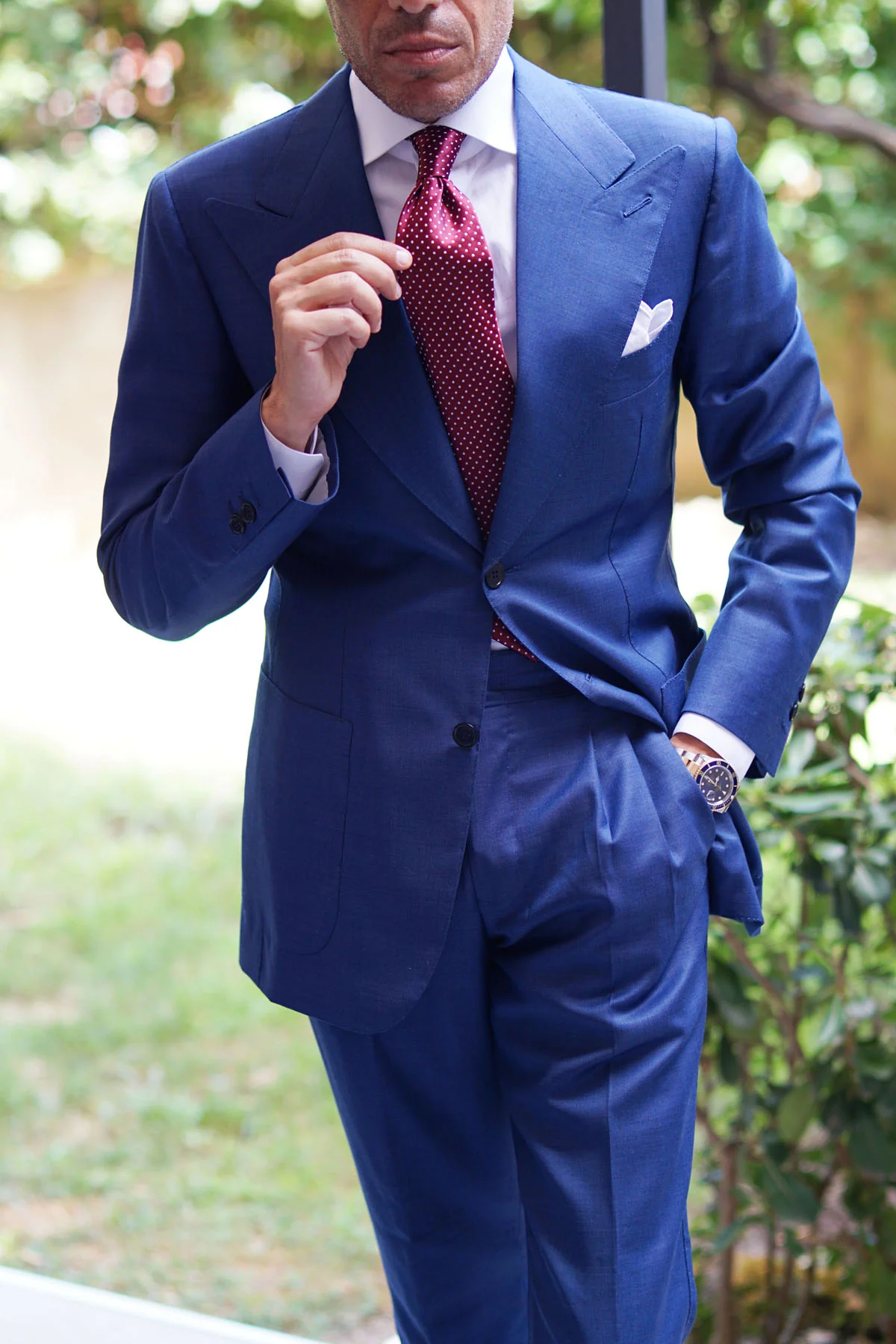 Burgundy Mini Polka Dots Necktie - Image 16
