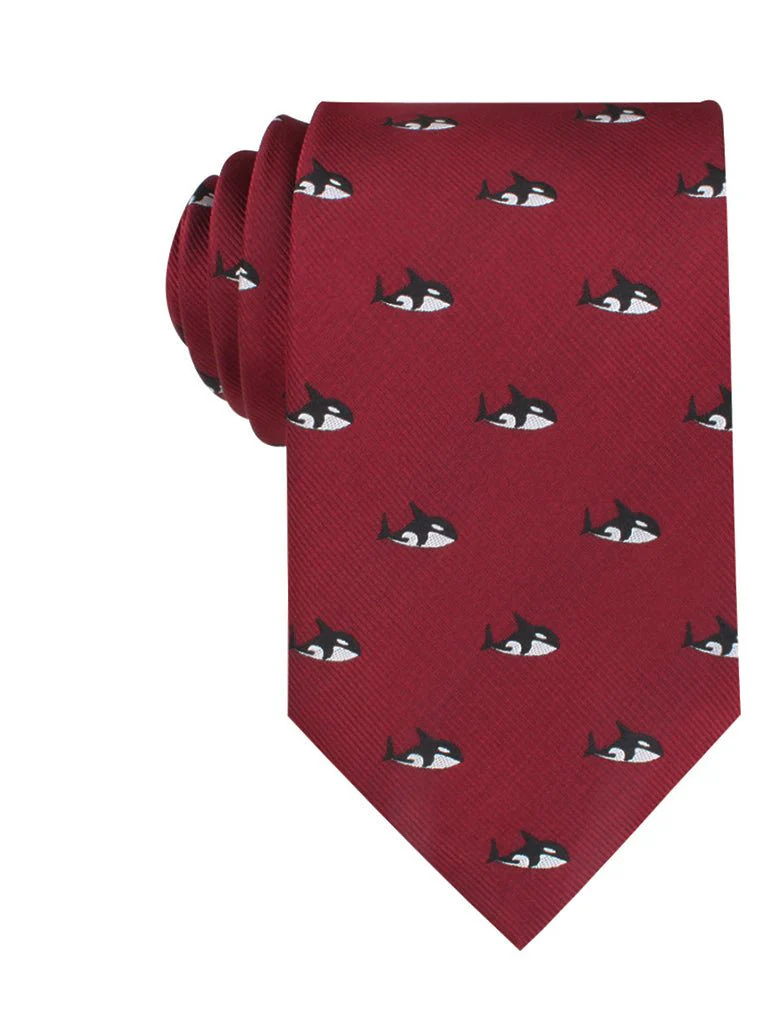 Burgundy Minke Whale Necktie