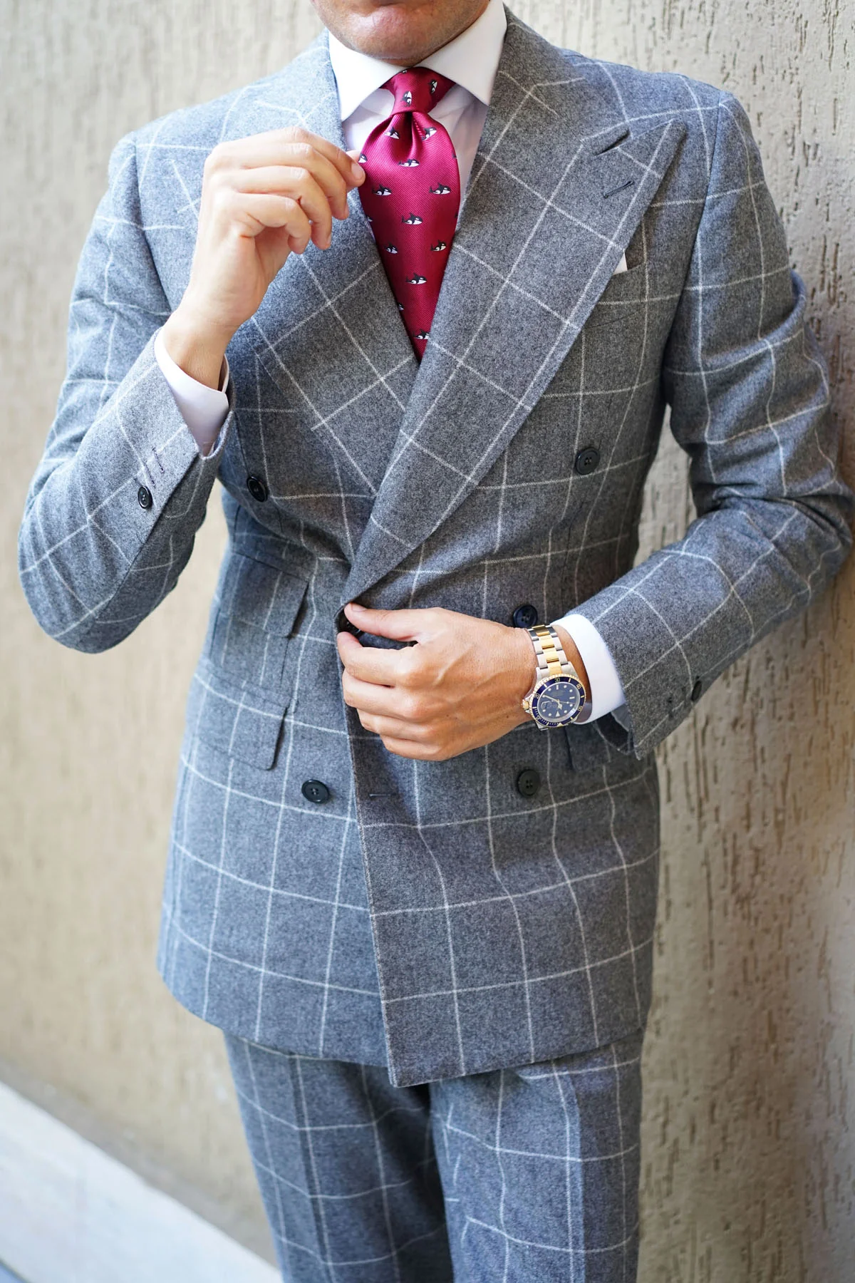 Burgundy Minke Whale Necktie - Image 11