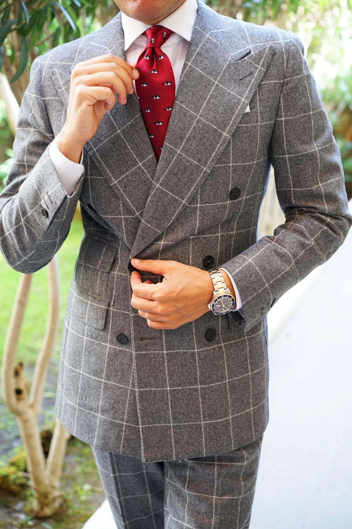 Burgundy Minke Whale Necktie - Image 8