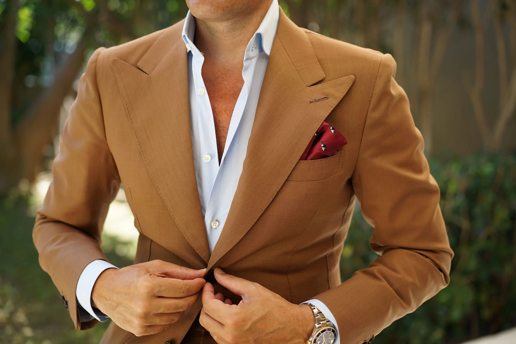 Burgundy Minke Whale Pocket Square - Image 6