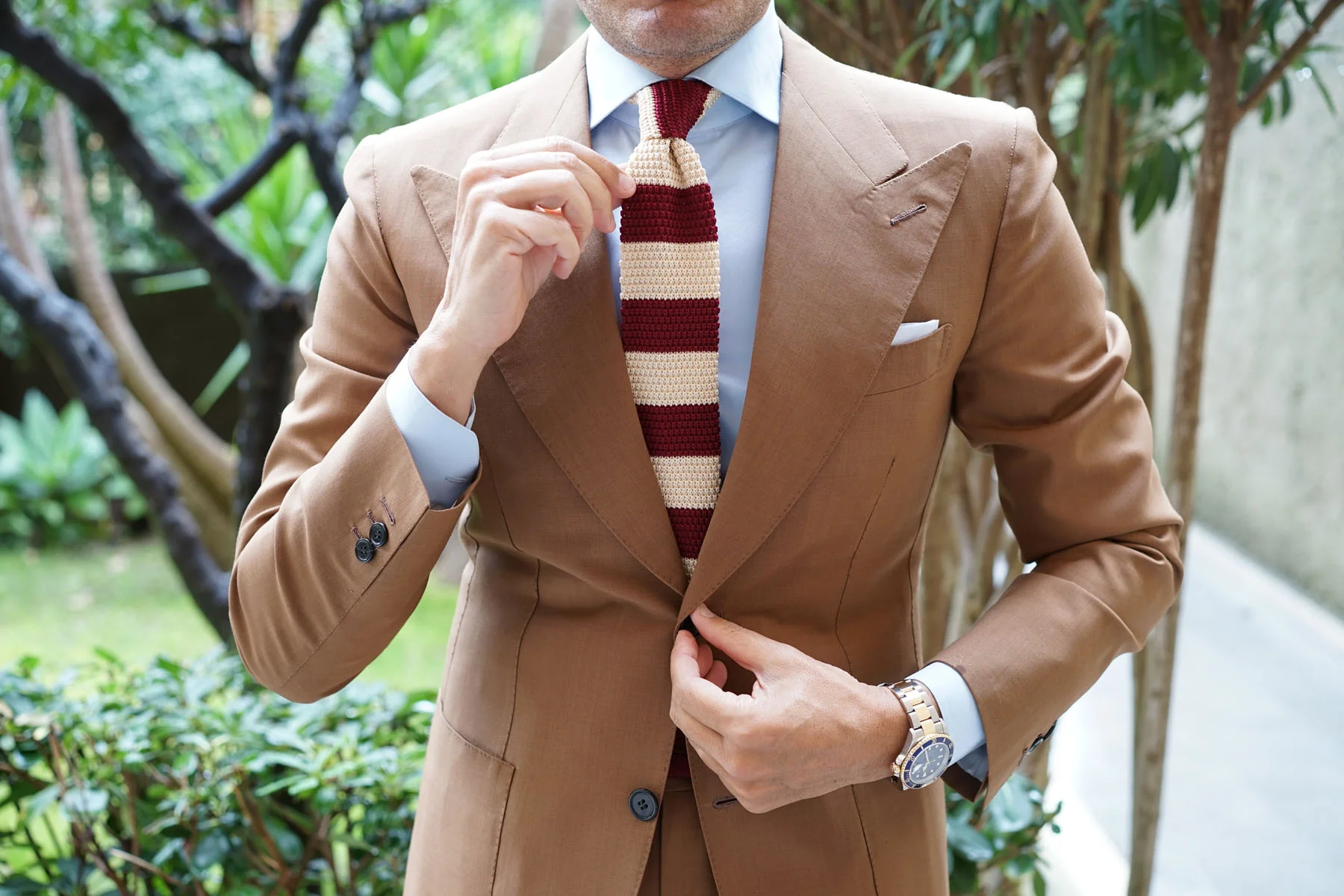 Burgundy Vanilla Knitted Tie - Image 17