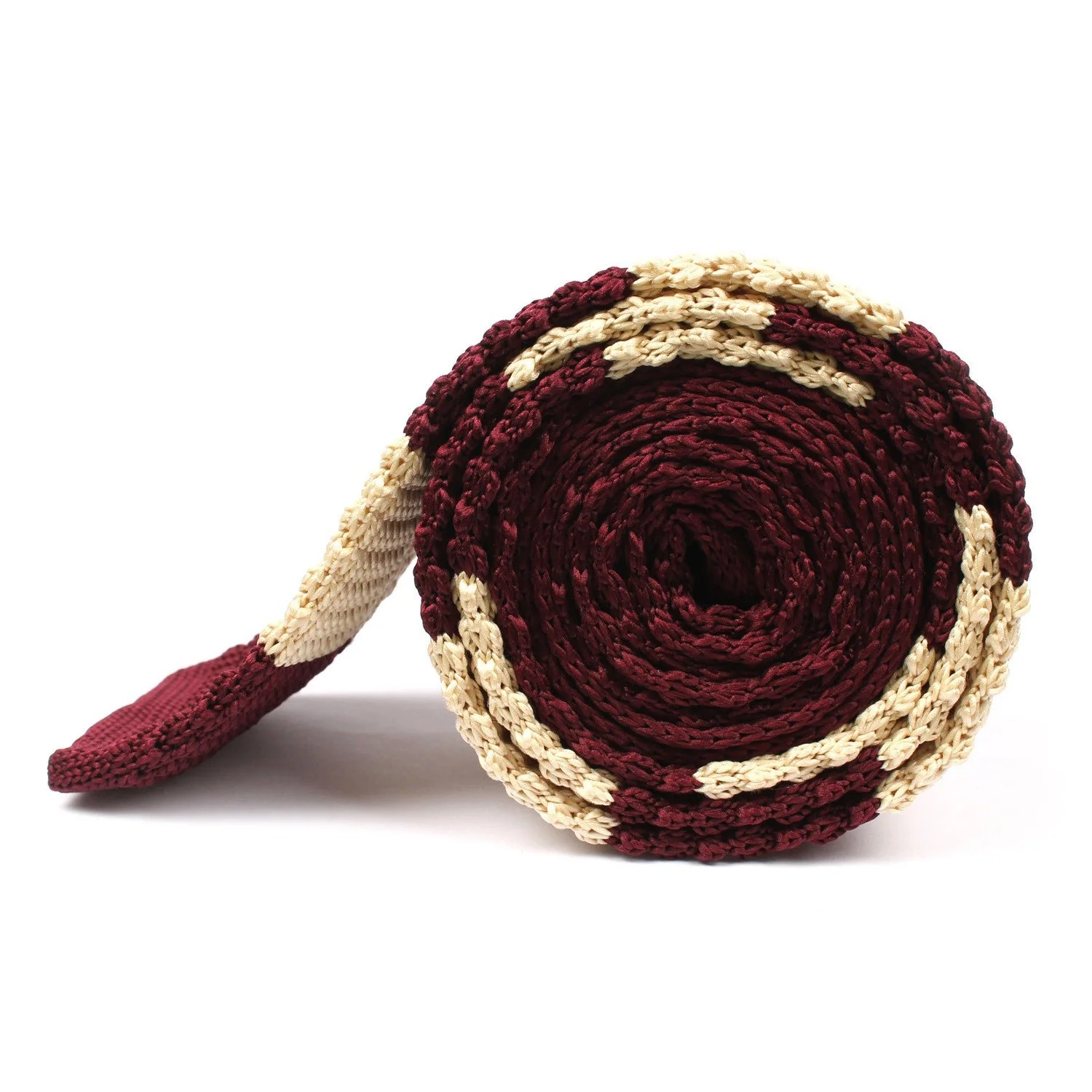 Burgundy Vanilla Knitted Tie - Image 3