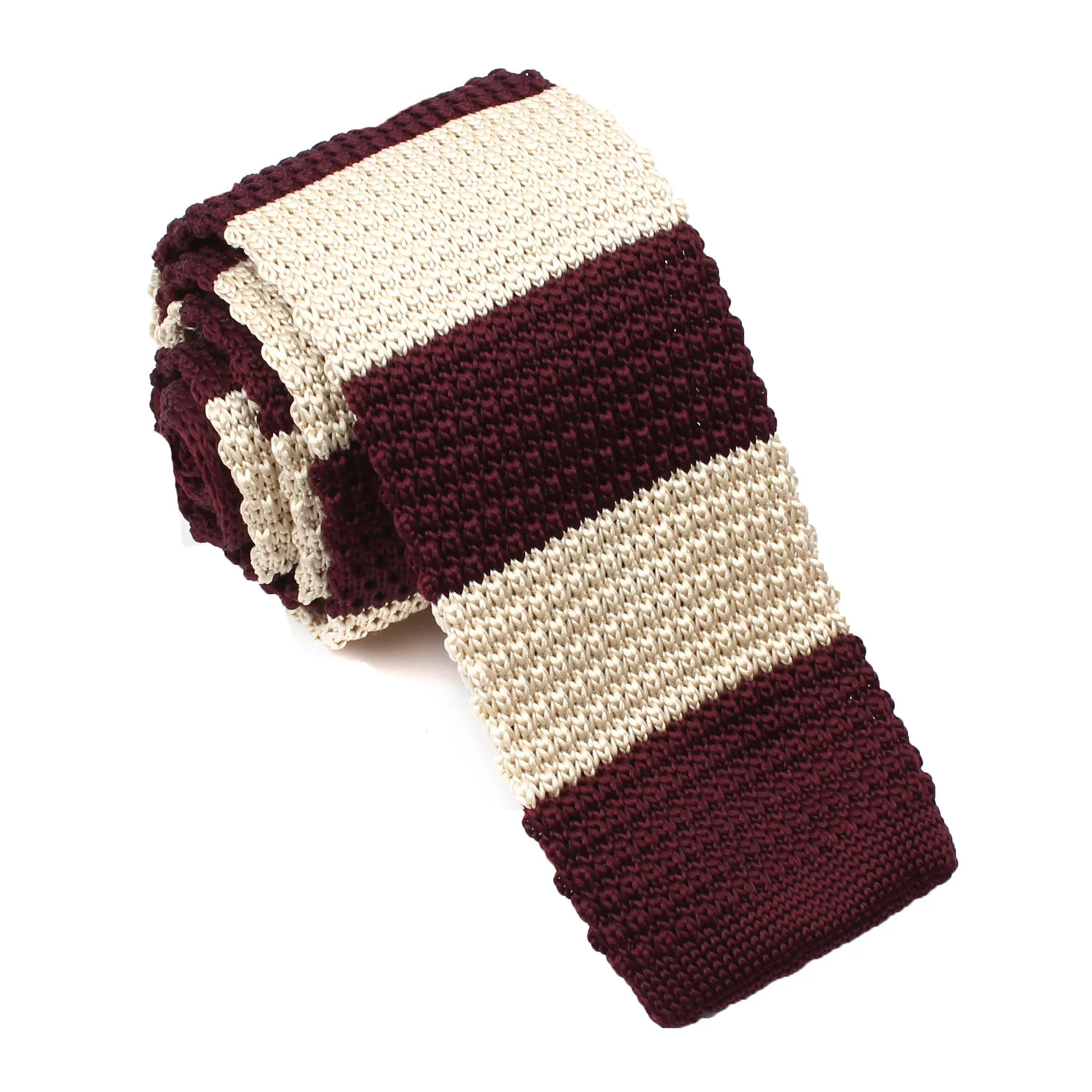 Burgundy Vanilla Knitted Tie - Image 4