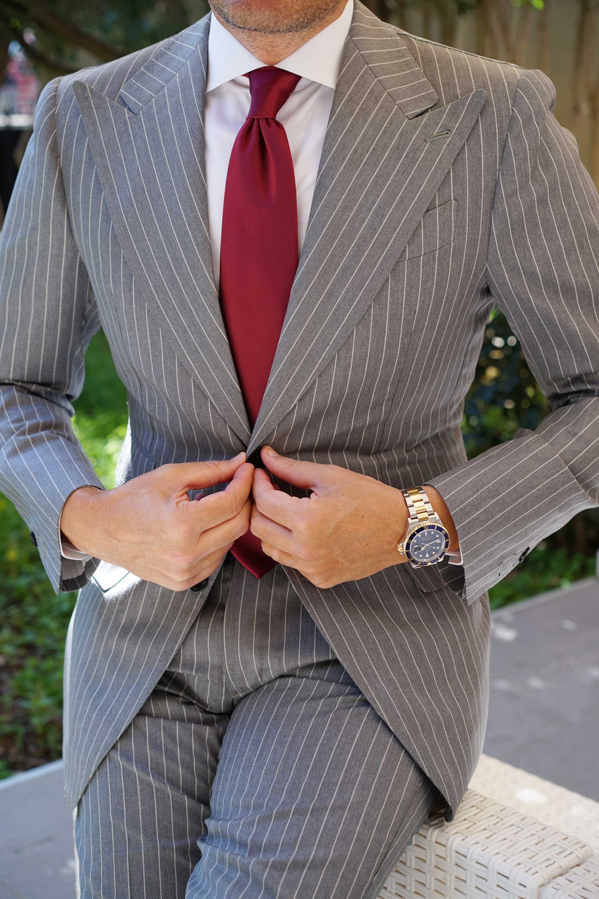 Burgundy Weave Necktie - Image 5