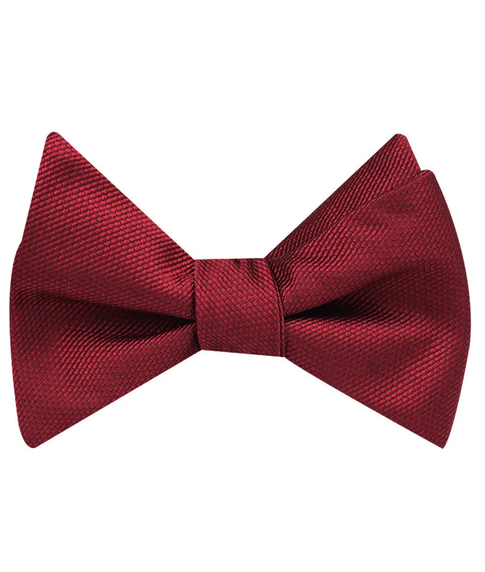 Burgundy Weave Self Bow Tie - Image 2