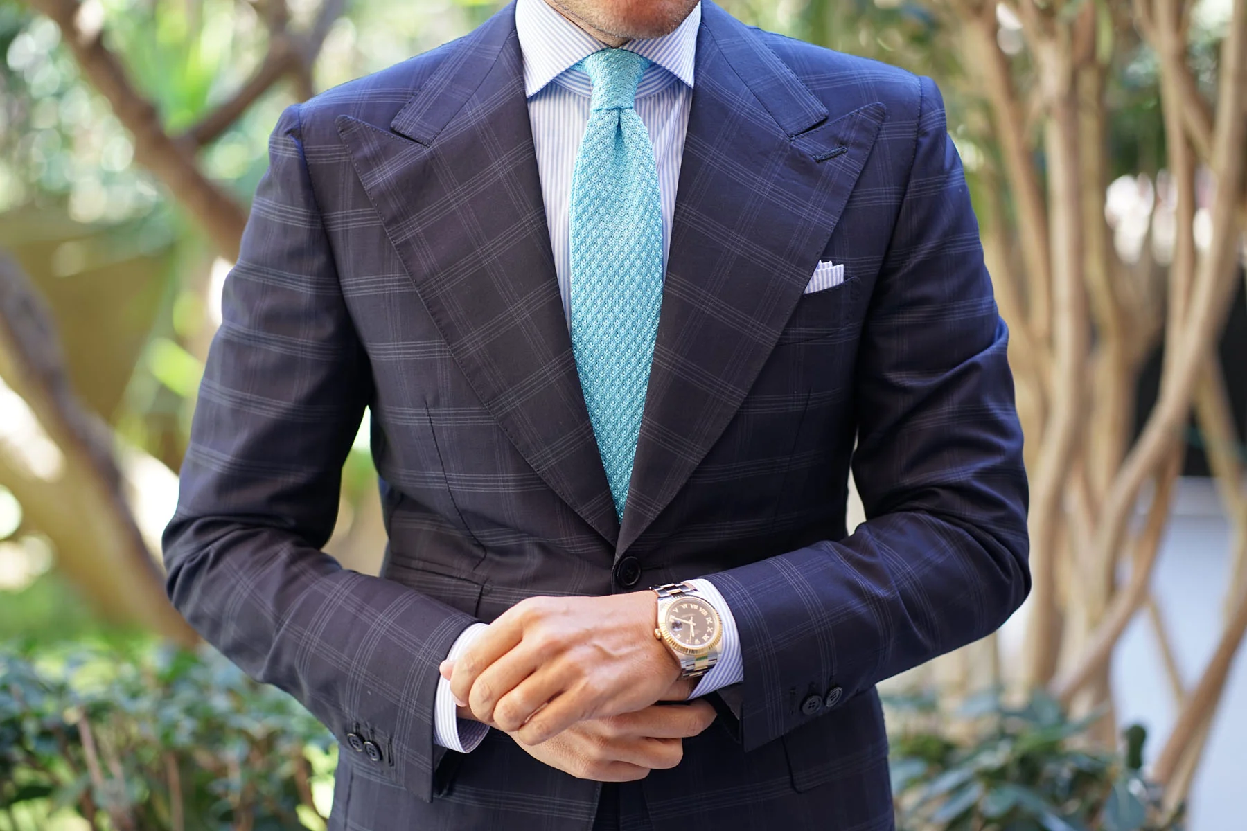Butabi Sky Blue Knitted Tie - Image 6