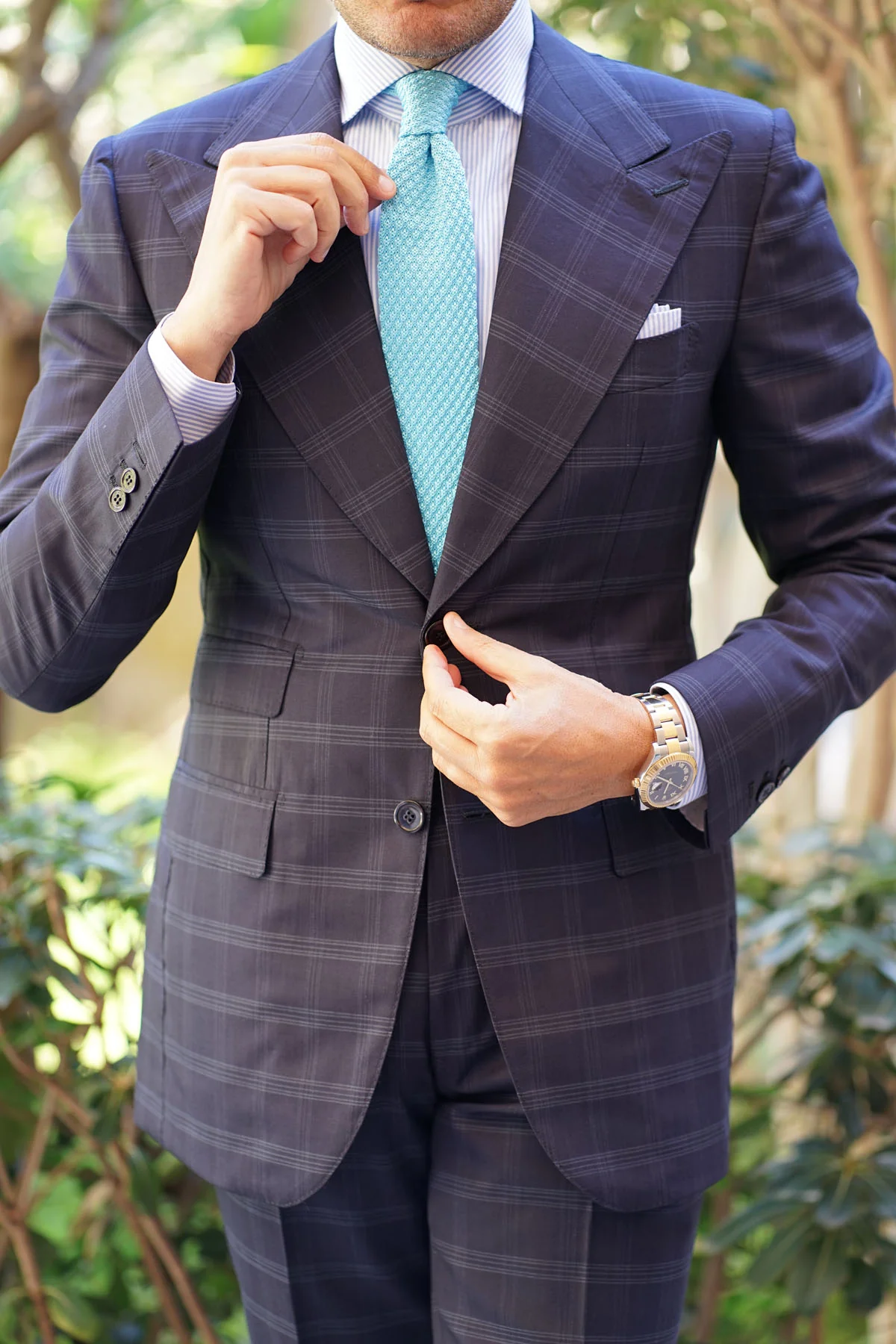 Butabi Sky Blue Knitted Tie - Image 9