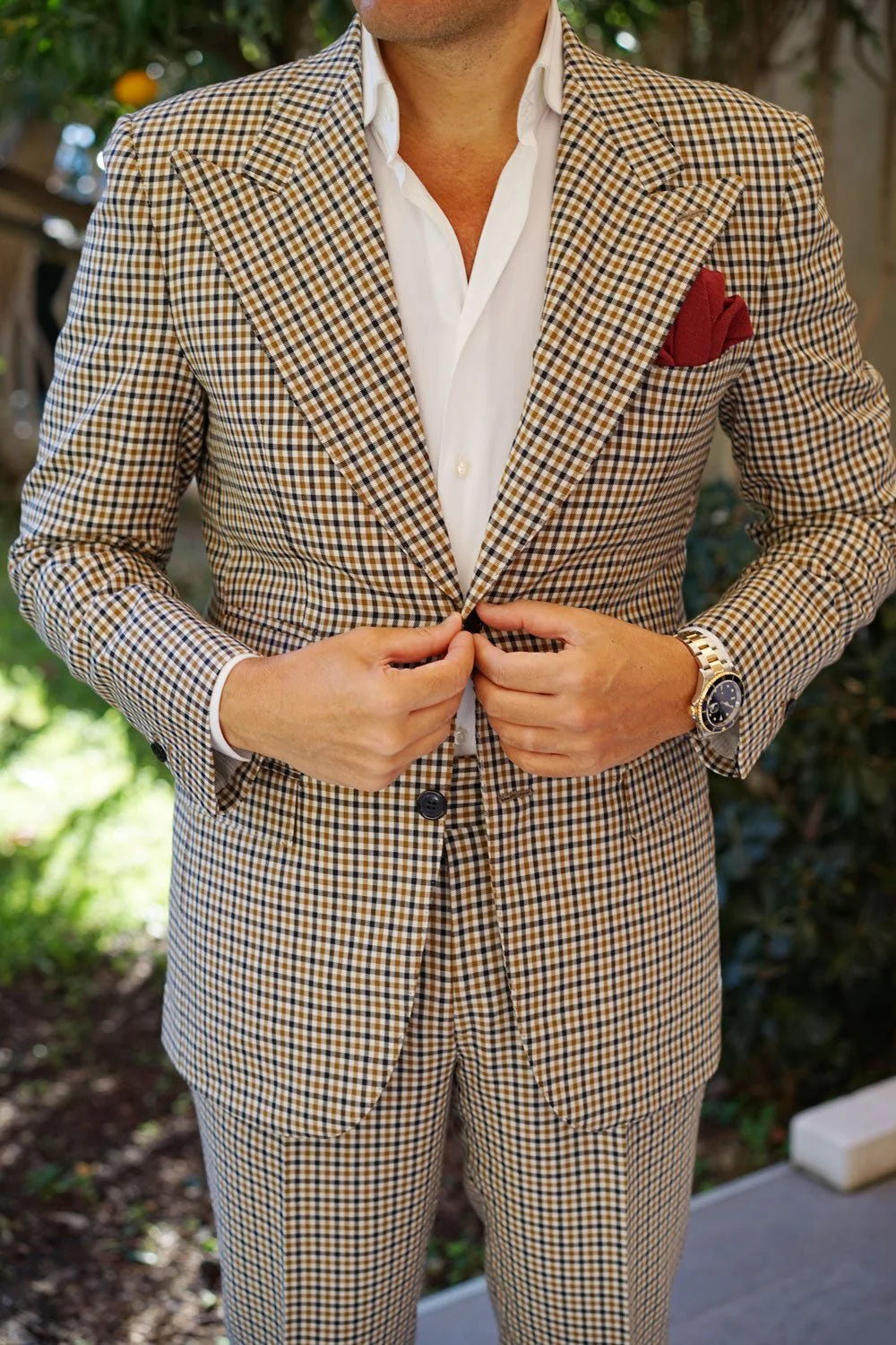 Cabernet Burgundy Linen Pocket Square - Image 4