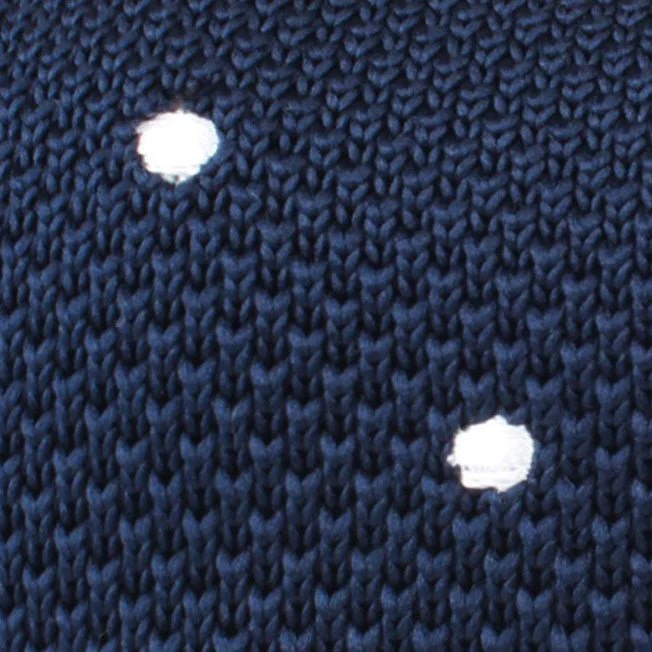 Cahya Navy Polka Dot Knitted Tie - Image 2