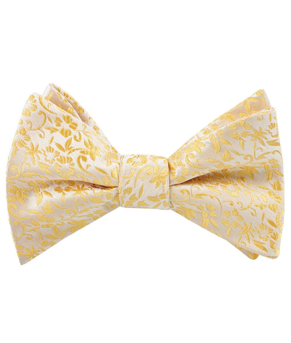 Canary Yellow Floral Fields Self Bow Tie - Image 2