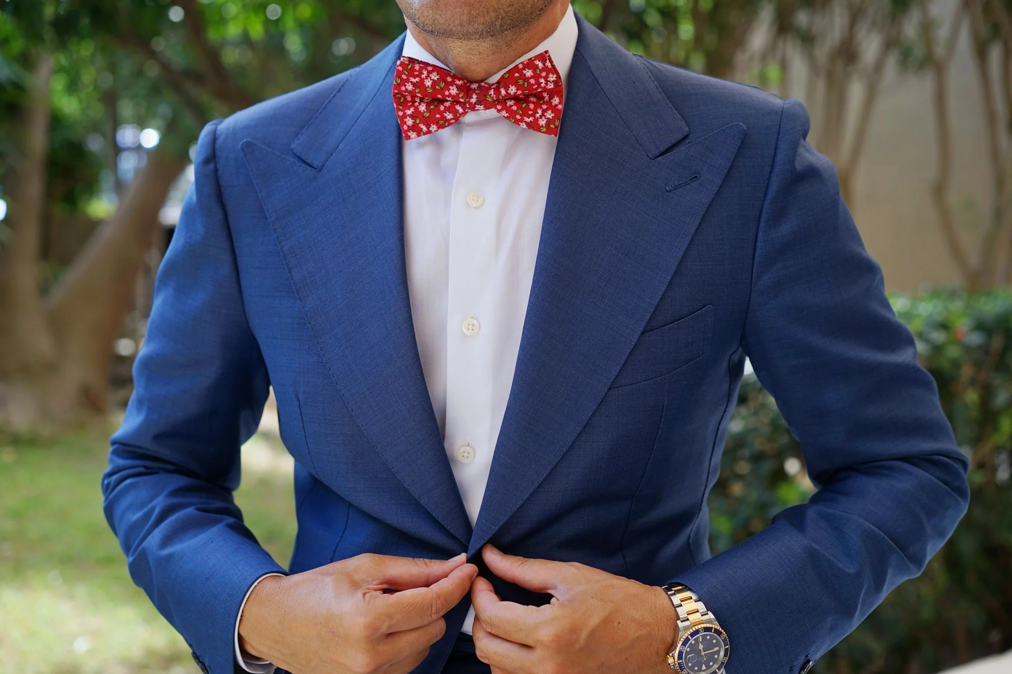 Cano Cristales Scarlet Floral Bow Tie - Image 3