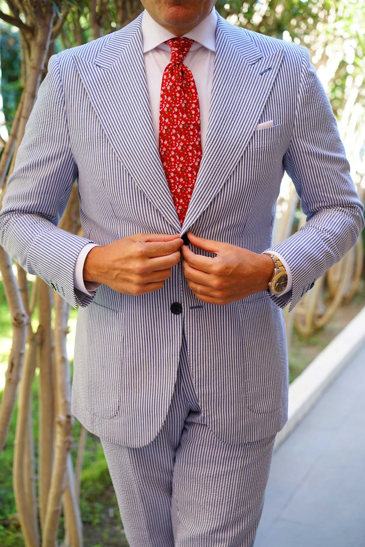 Cano Cristales Scarlet Floral Necktie - Image 11
