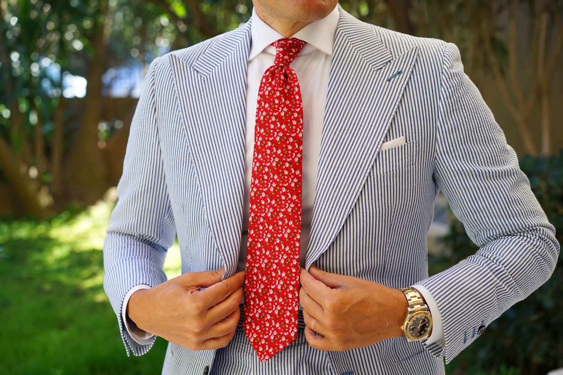 Cano Cristales Scarlet Floral Necktie - Image 4
