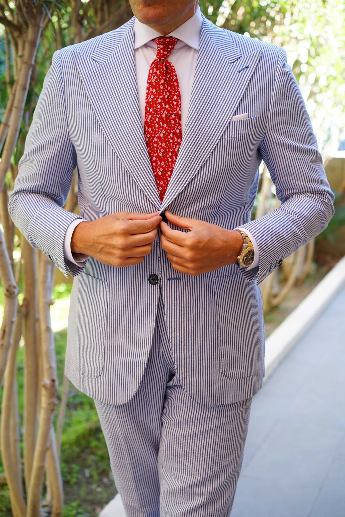 Cano Cristales Scarlet Floral Necktie - Image 5