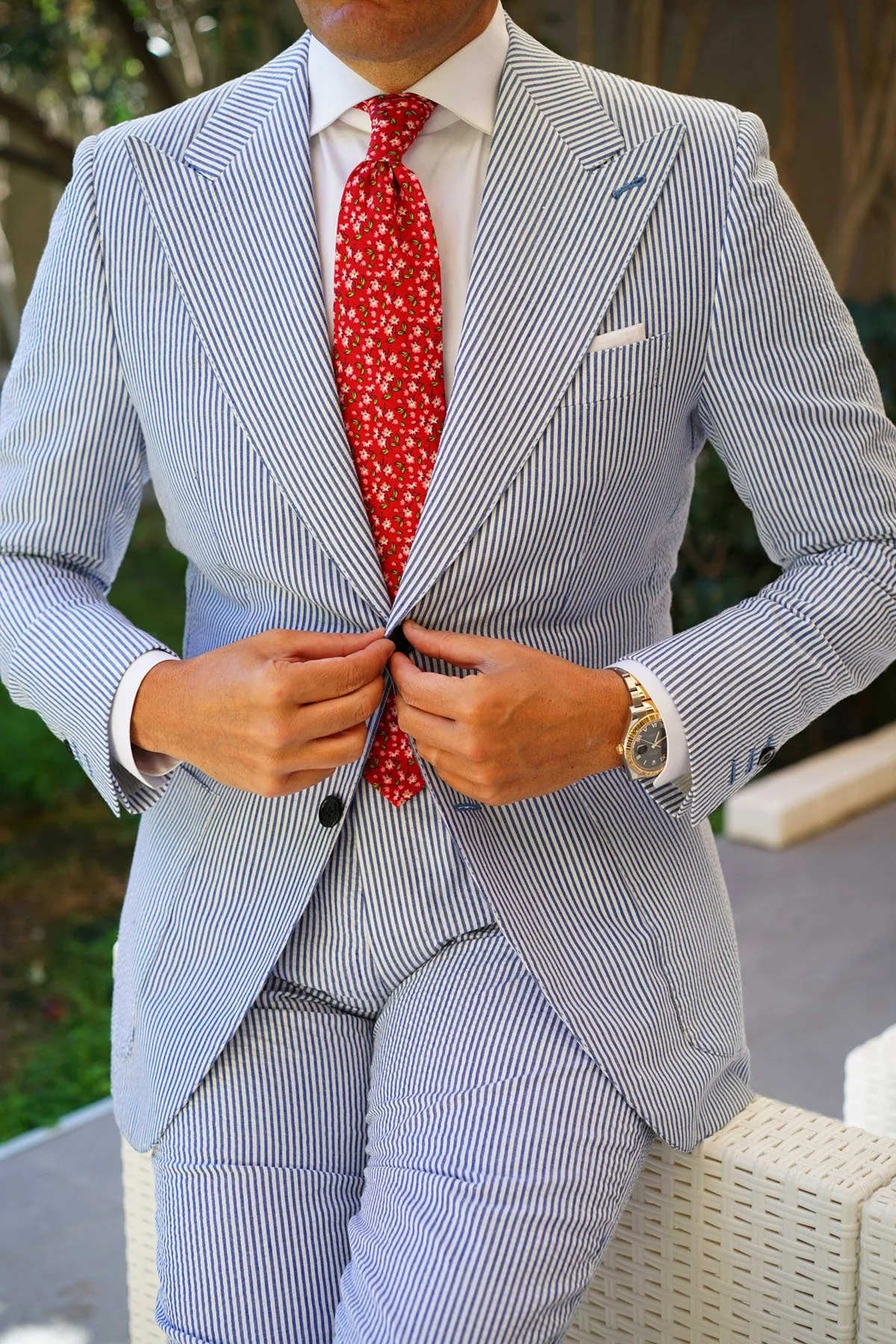 Cano Cristales Scarlet Floral Necktie - Image 6