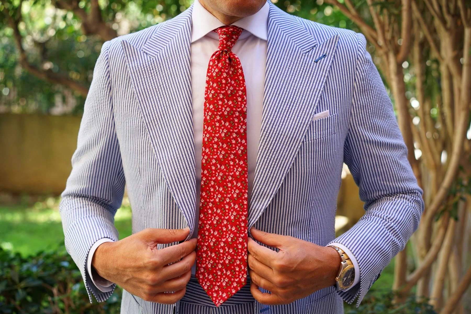 Cano Cristales Scarlet Floral Necktie - Image 7