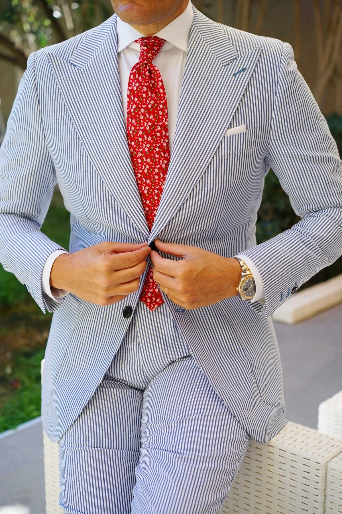 Cano Cristales Scarlet Floral Necktie - Image 8