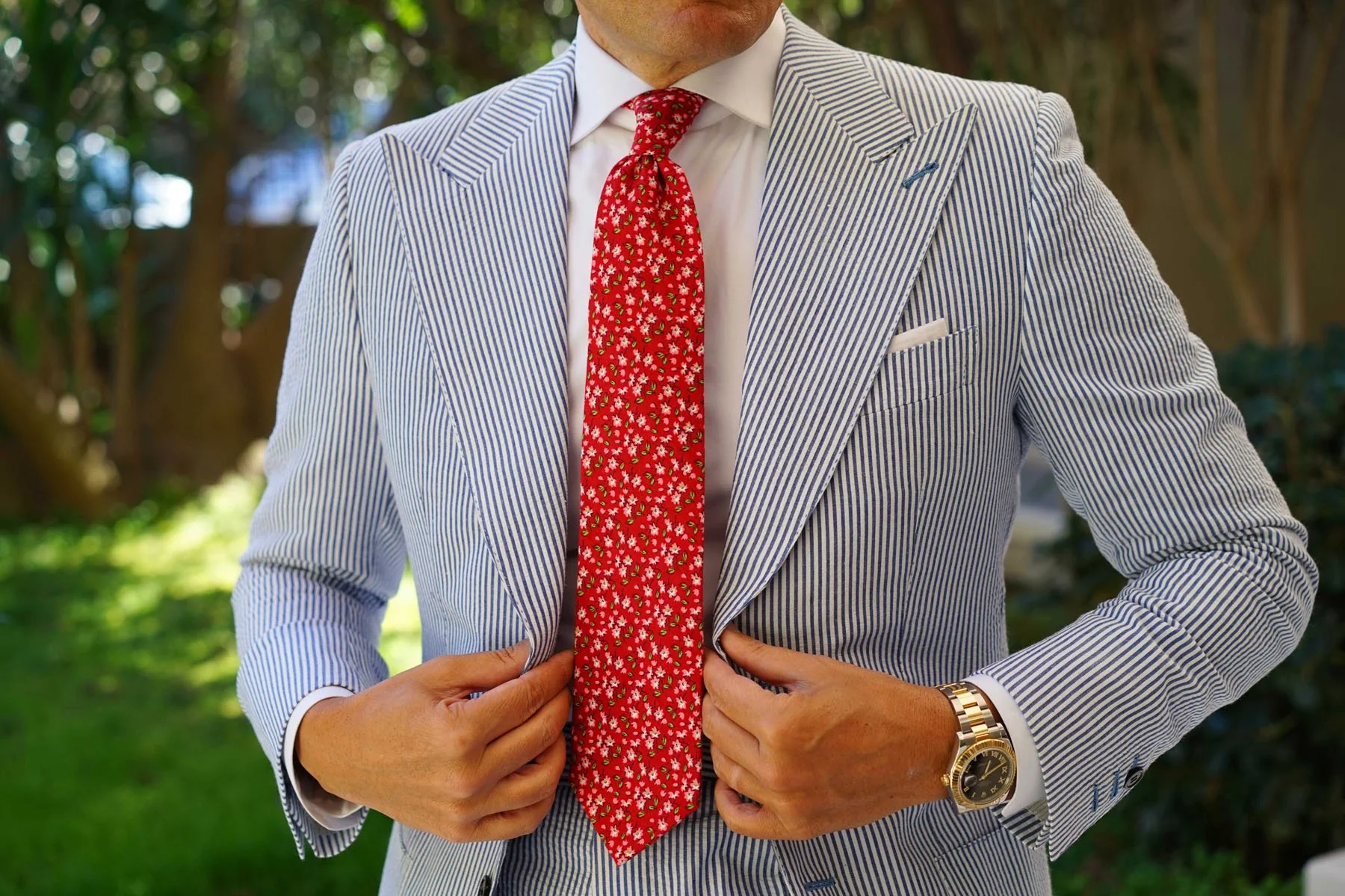 Cano Cristales Scarlet Floral Necktie - Image 9