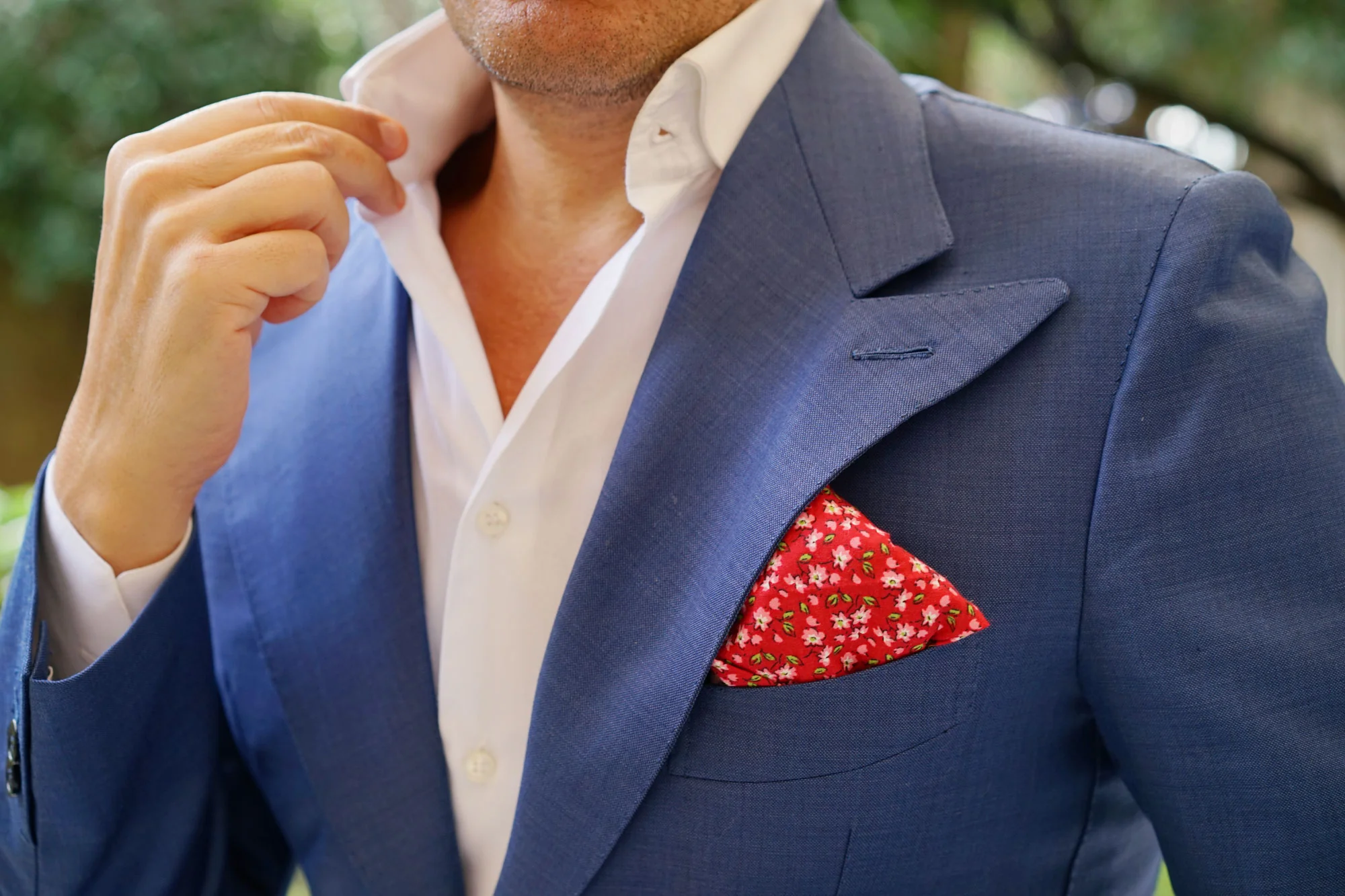 Cano Cristales Scarlet Floral Pocket Square - Image 6