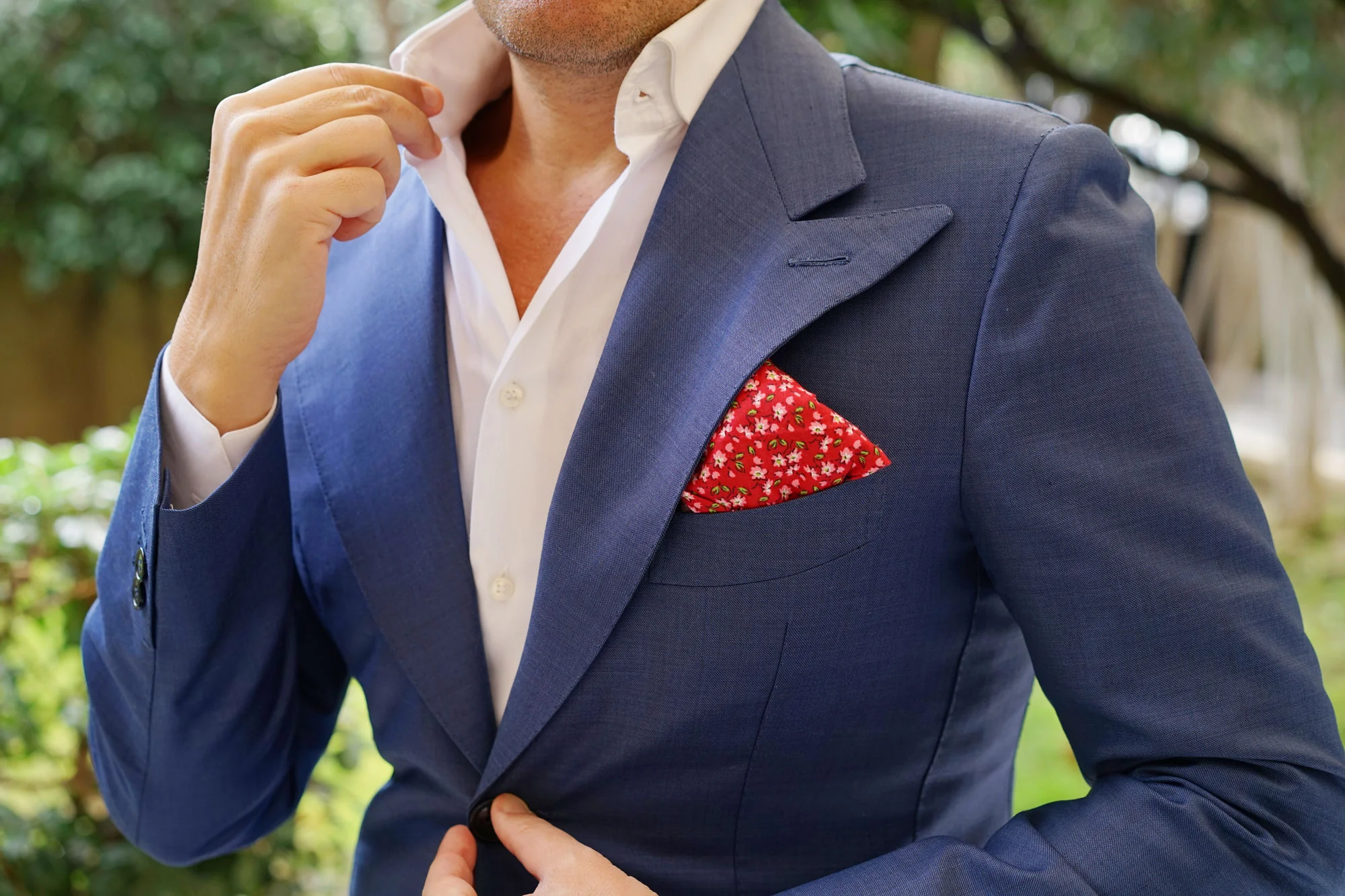 Cano Cristales Scarlet Floral Pocket Square - Image 7