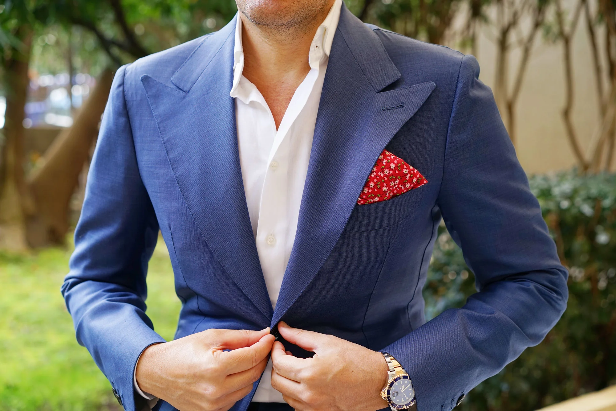 Cano Cristales Scarlet Floral Pocket Square - Image 8